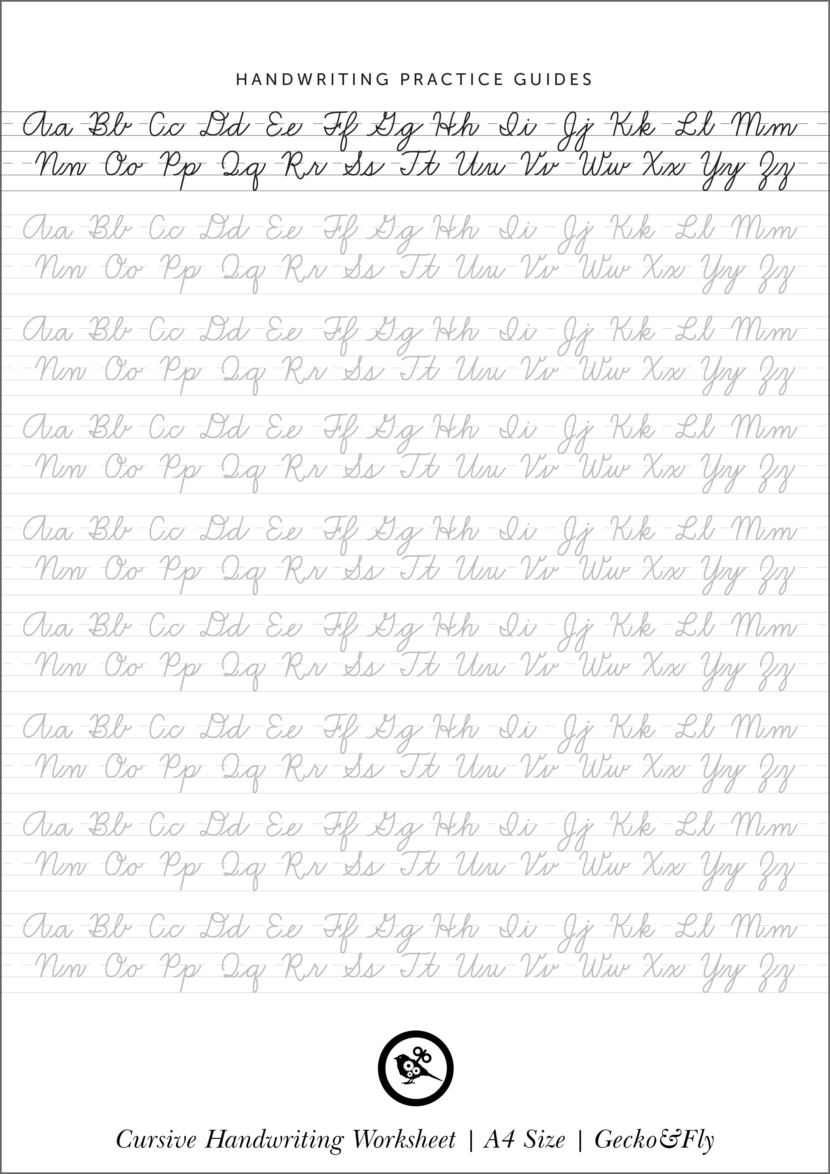 7 Printable Cursive Handwriting Worksheets For Beautiful Penmanship 7 Printable Cursive Handwriting Worksheets For Beautiful Penmanship