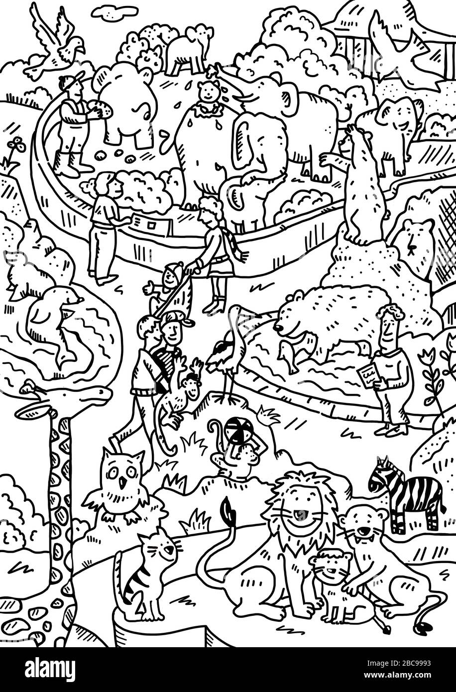 zoo colouring in pages