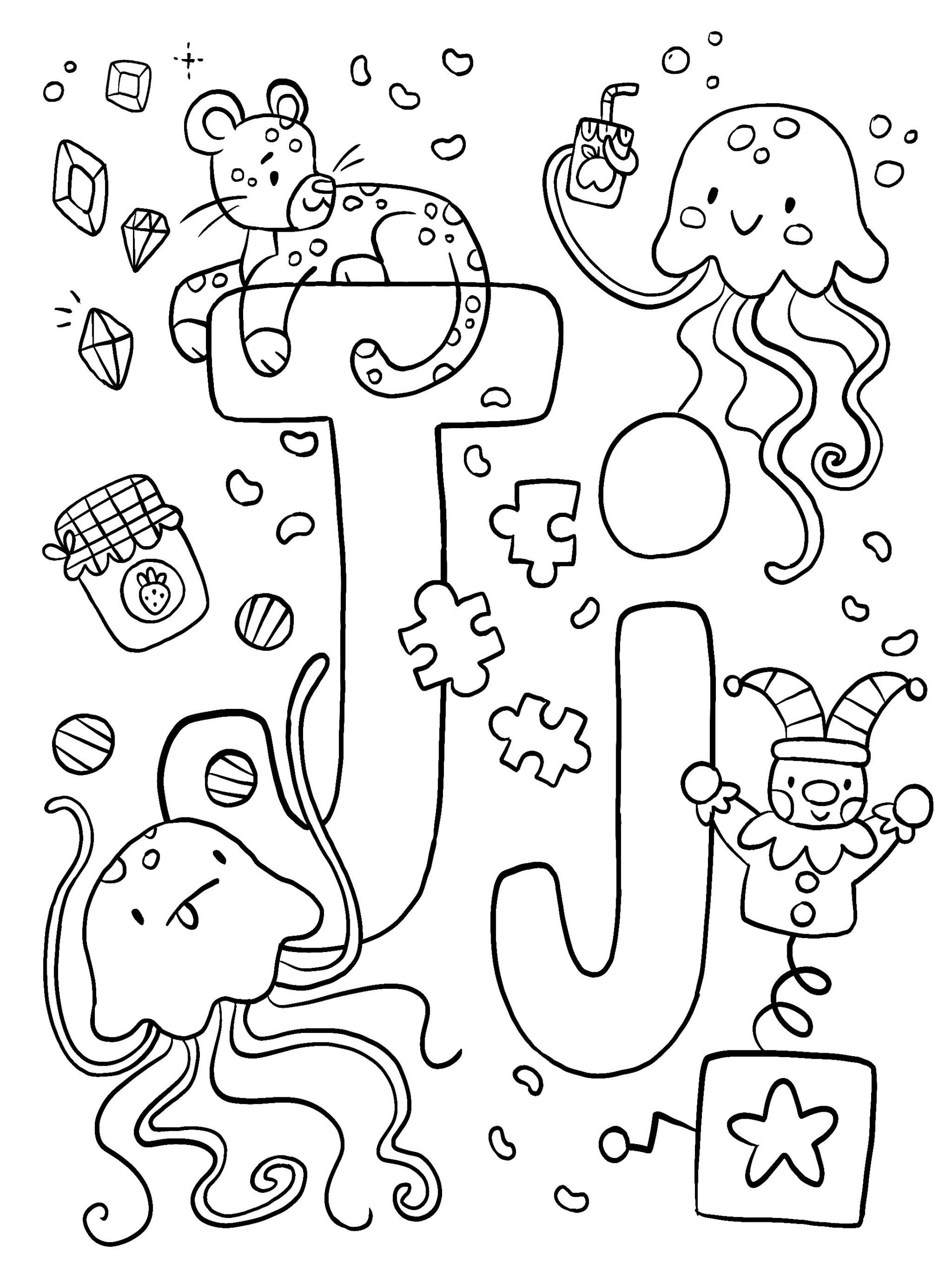 ABC Coloring Page Letter J Etsy Israel