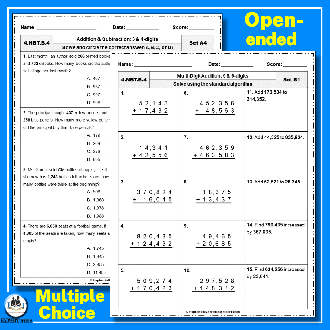Addition Subtraction Multiplication And Division Worksheets Bundle Made By Teachers Addition Subtraction Multiplication And Division Worksheets Bundle Made By Teachers