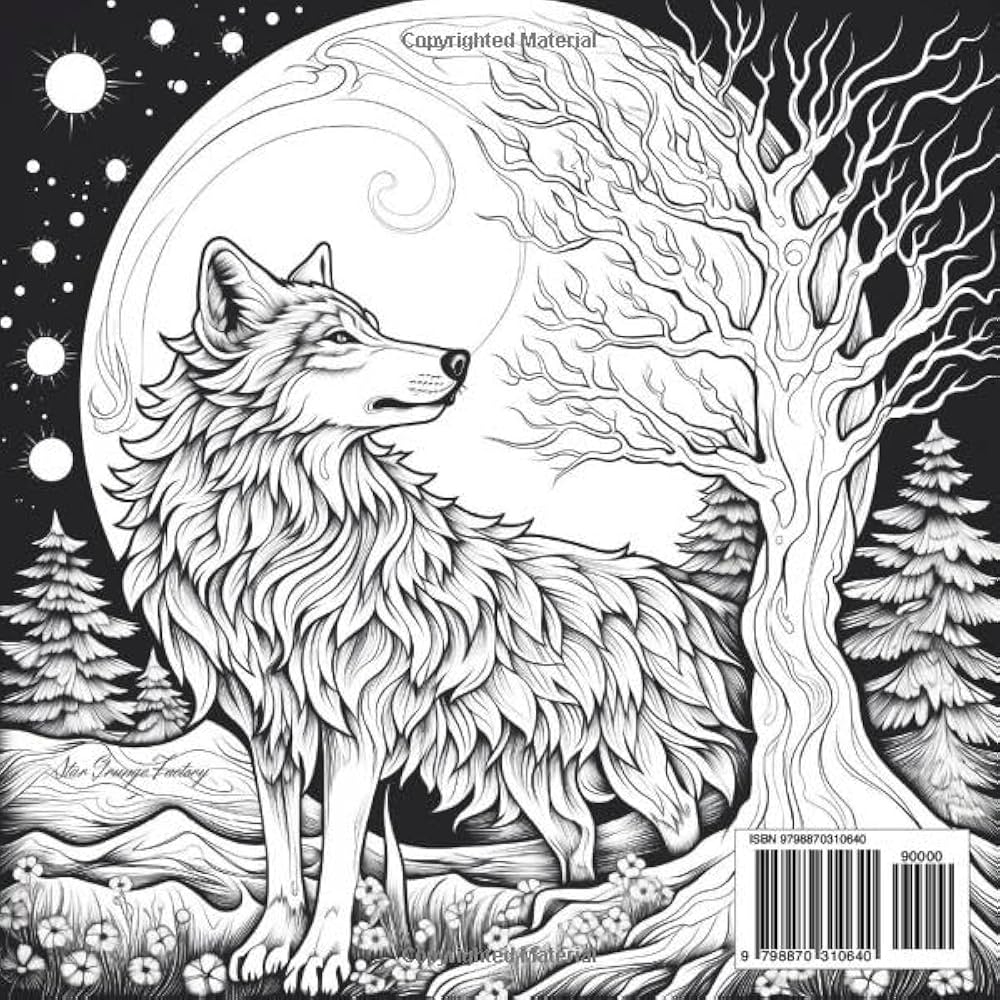 coloring pages of a wolf