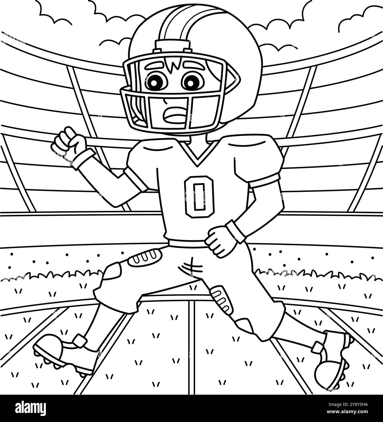 American Football Player Running Coloring Page Stock Vector Image Art Alamy American Football Player Running Coloring Page Stock Vector Image Art Alamy