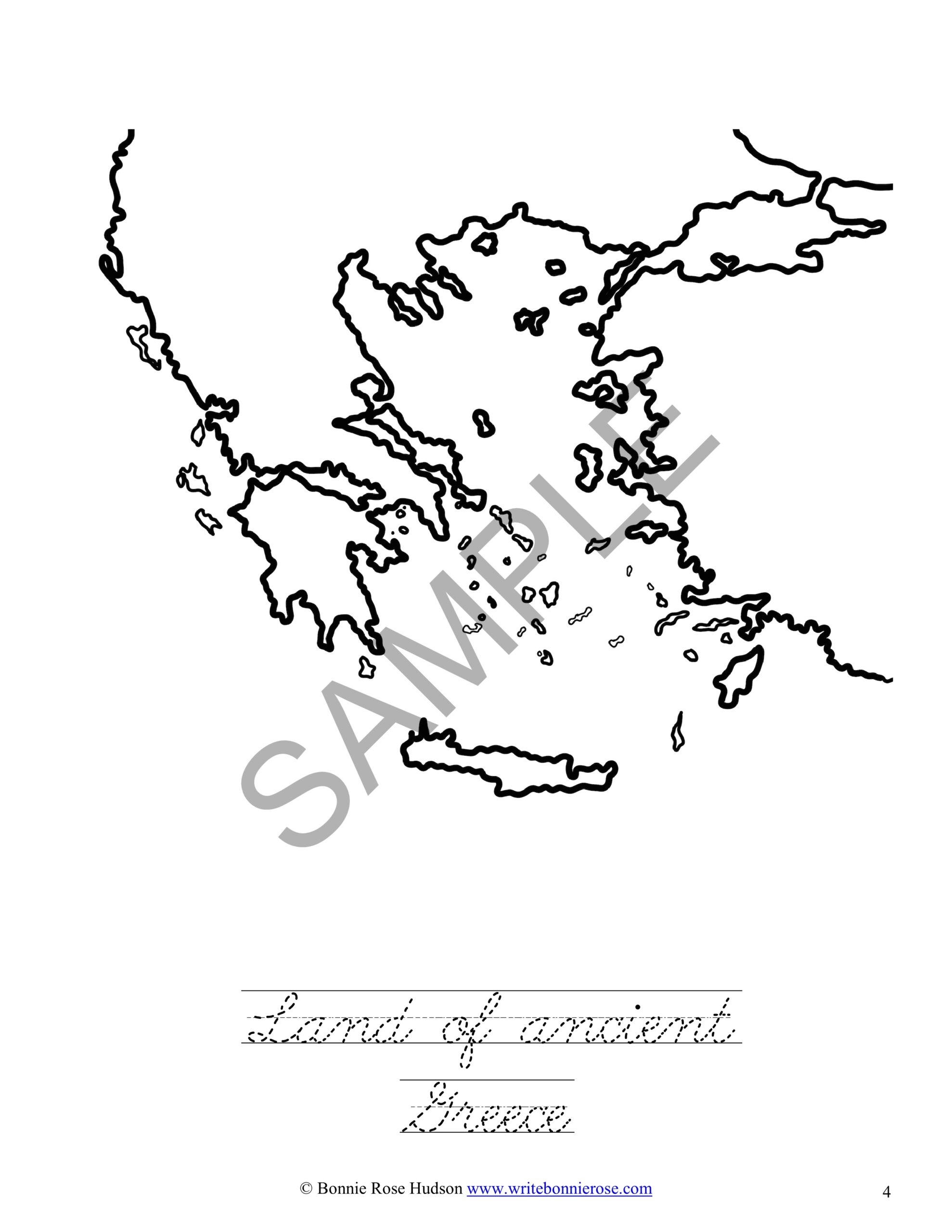 blank map of ancient greece
