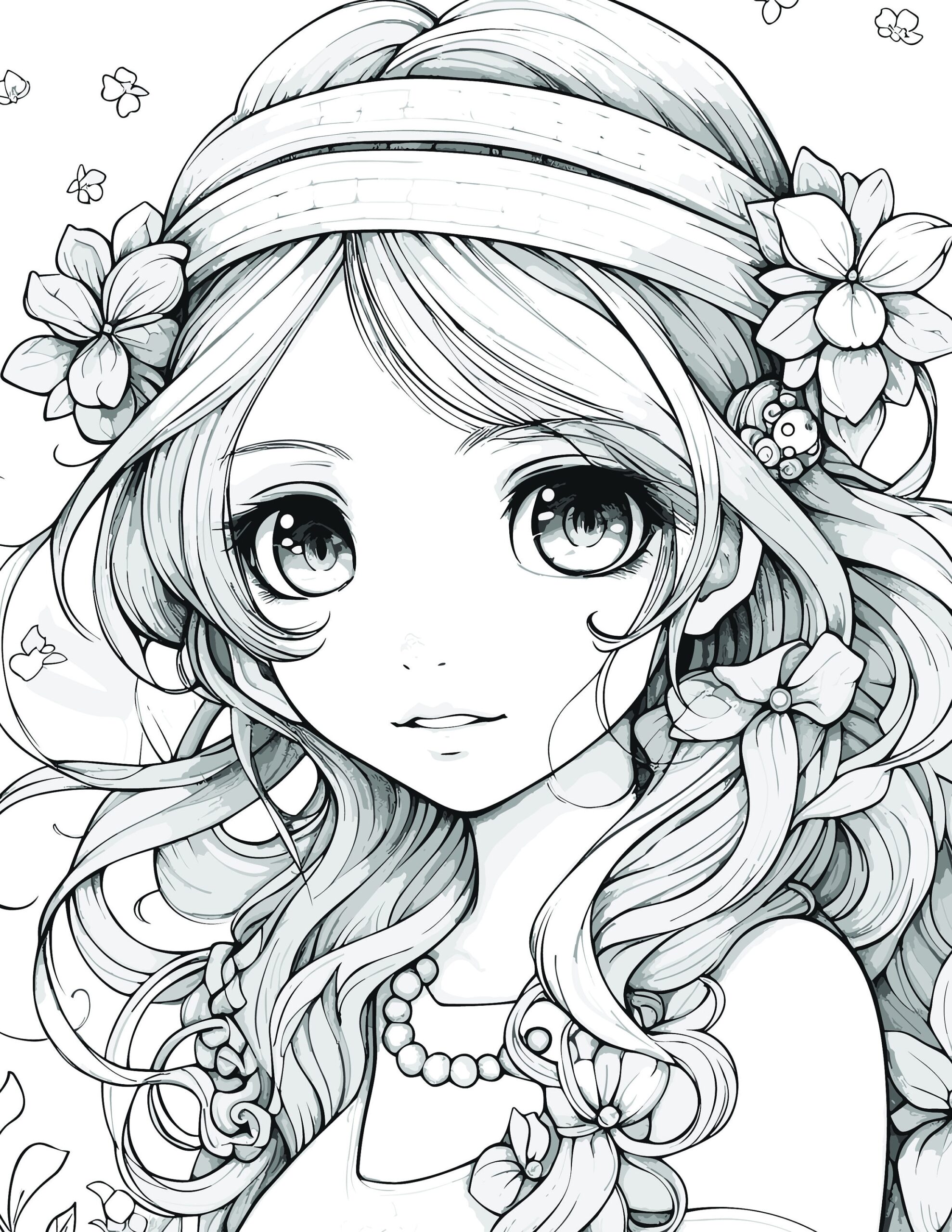 Anime Girls 100 Coloring Pages For Adults And Kids Coloring Pages Printable Digital Instant Download PDF Best Selling Popular Best Seller Etsy