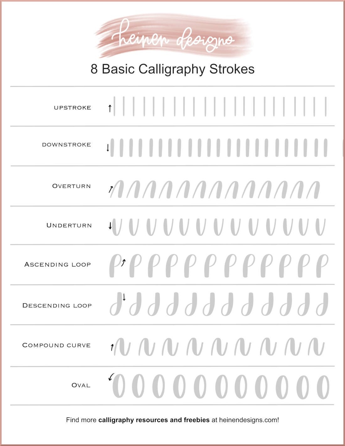 Basic Calligraphy Strokes Practice Sheet Free Download Basic Calligraphy Strokes Practice Sheet Free Download