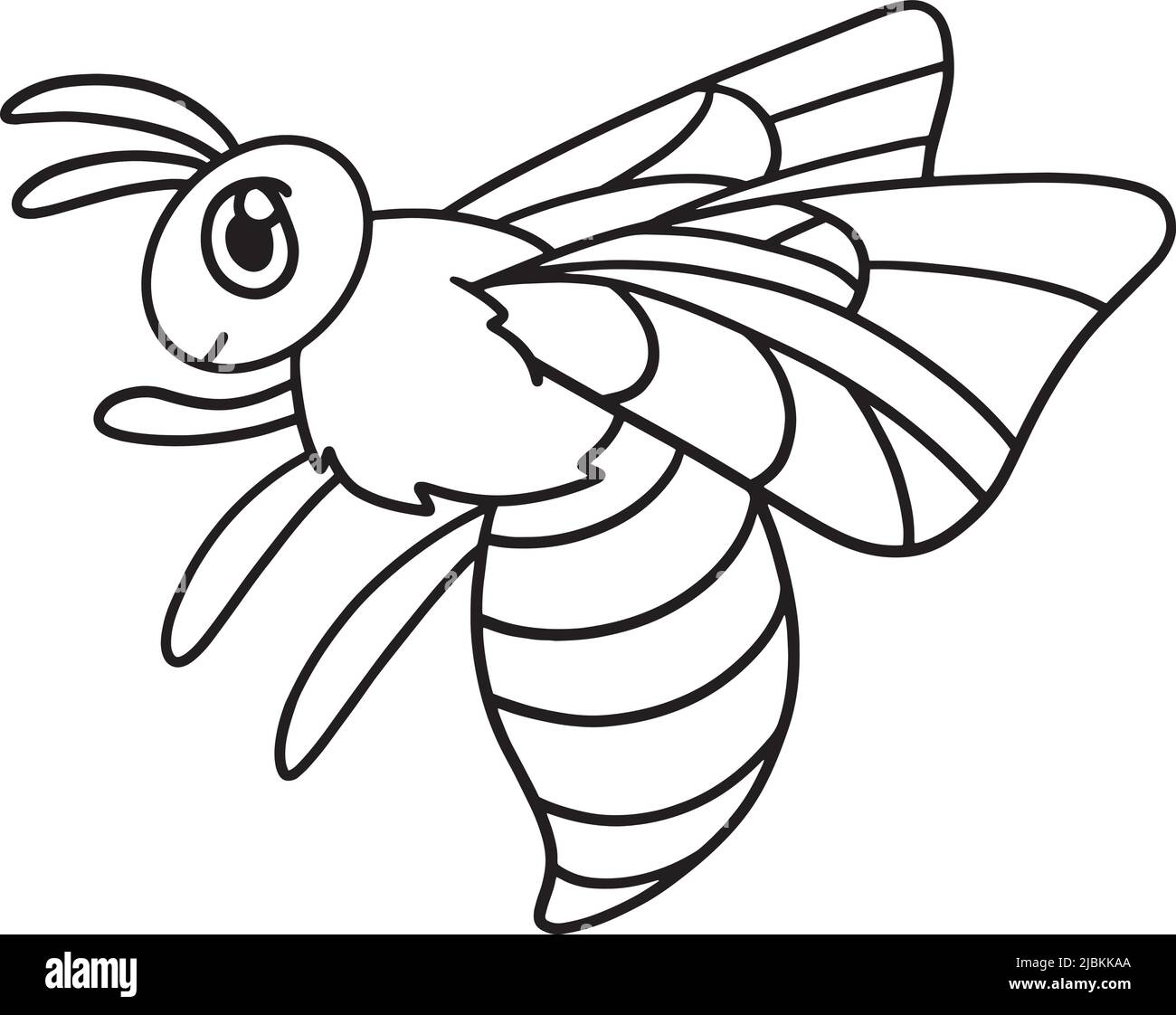 Bee Coloring Page Isolated For Kids Stock Vector Image Art Alamy