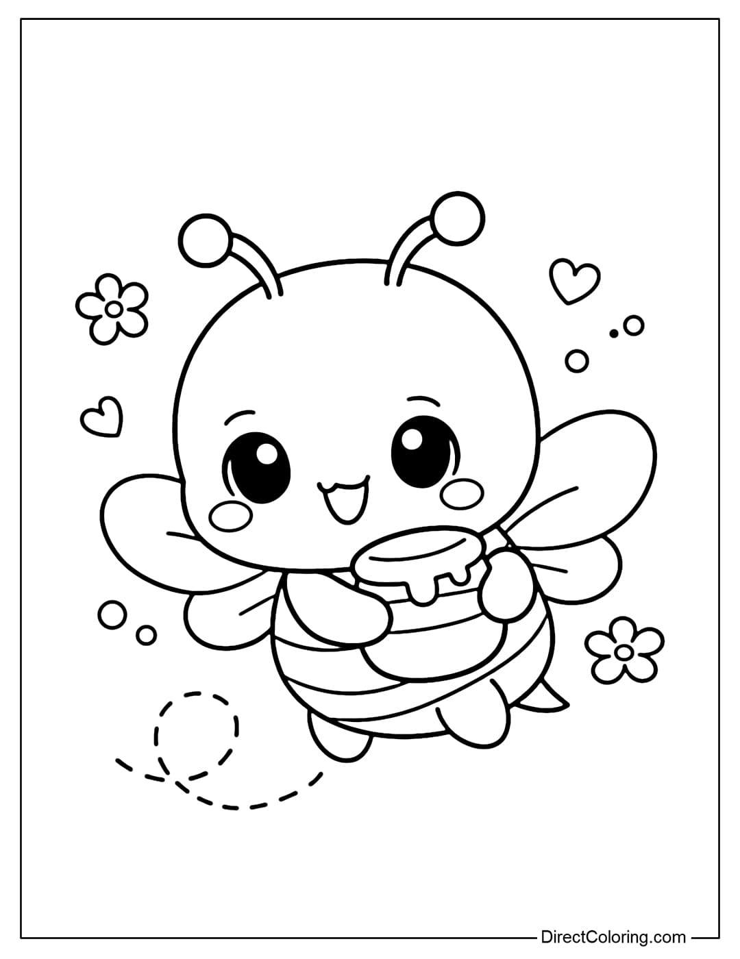 bee coloring page pdf