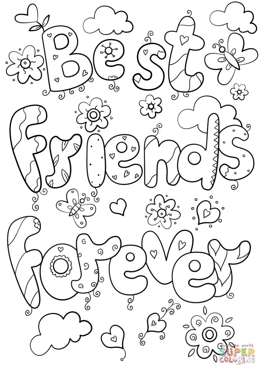 Best Friends Forever Coloring Page Free Printable Best Friends Forever Coloring Page Free Printable