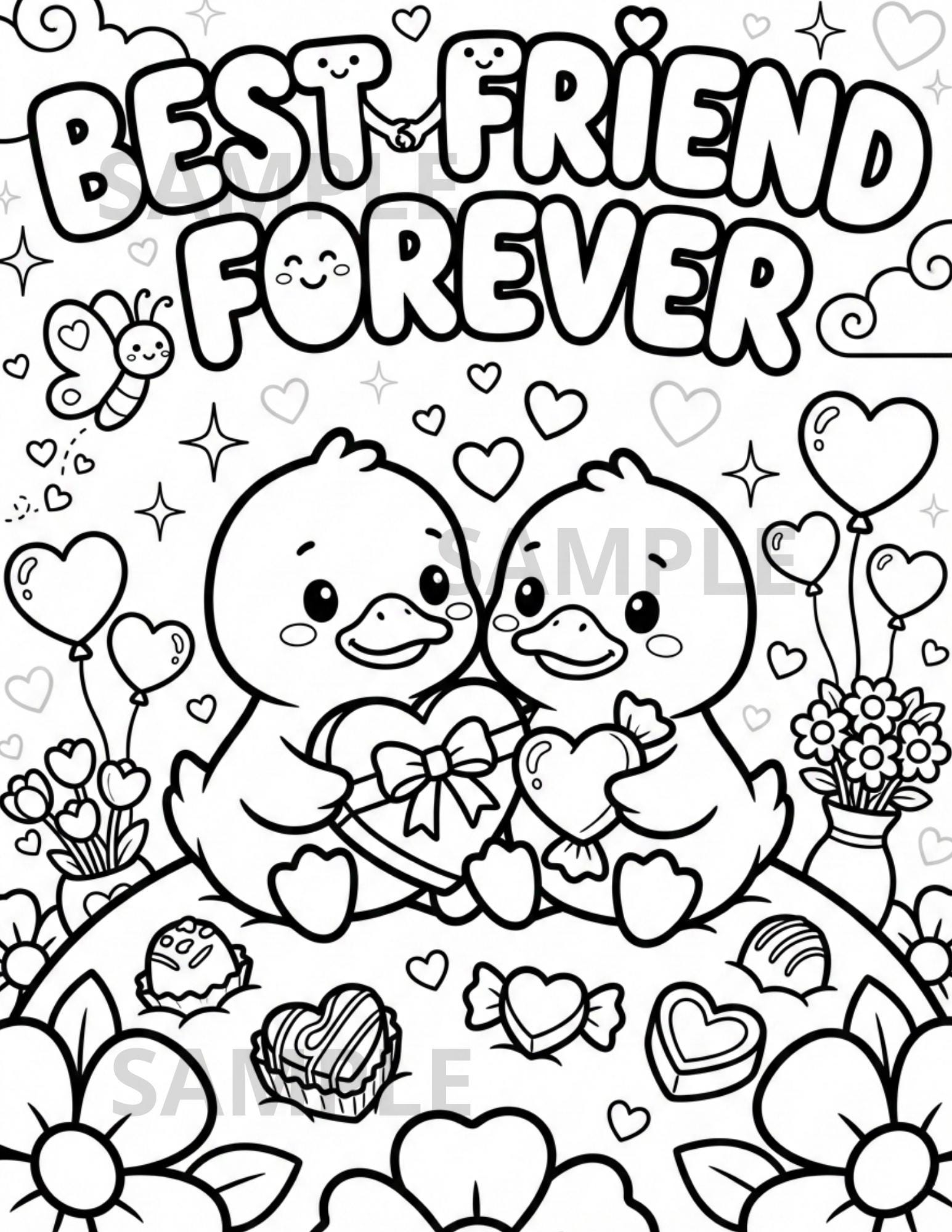 BFF Duckling Coloring Page Best Friends Forever Coloring Page Cute Duck Coloring For Kids Valentine Activity PDF PNG Digital Download Etsy Israel BFF Duckling Coloring Page Best Friends Forever Coloring Page Cute Duck Coloring For Kids Valentine Activity PDF PNG Digital Download Etsy Israel