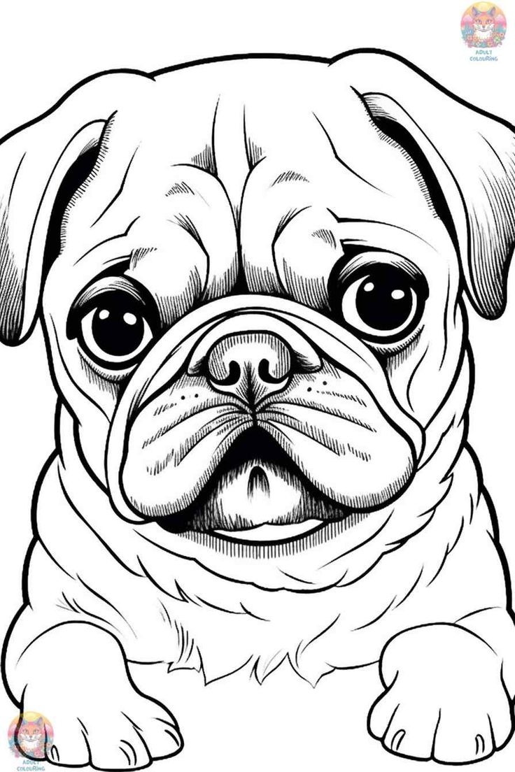 pug dog coloring pages