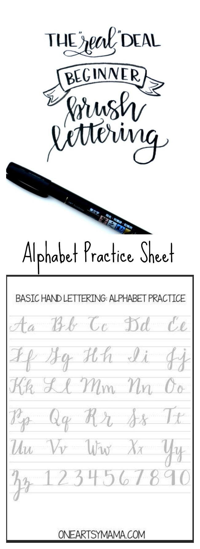 Brush Lettering Practice Page Amy Latta Creations