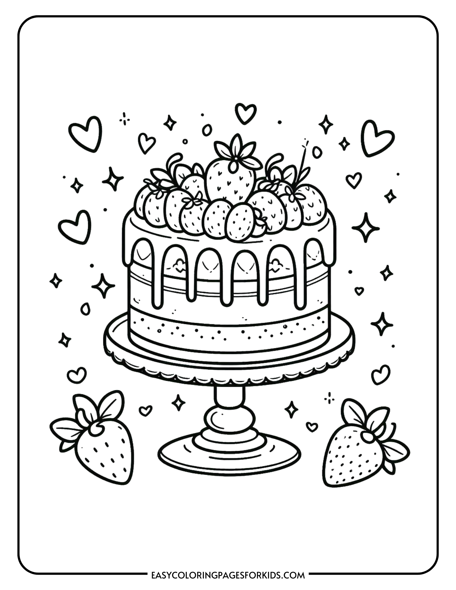 colouring pages birthday cake