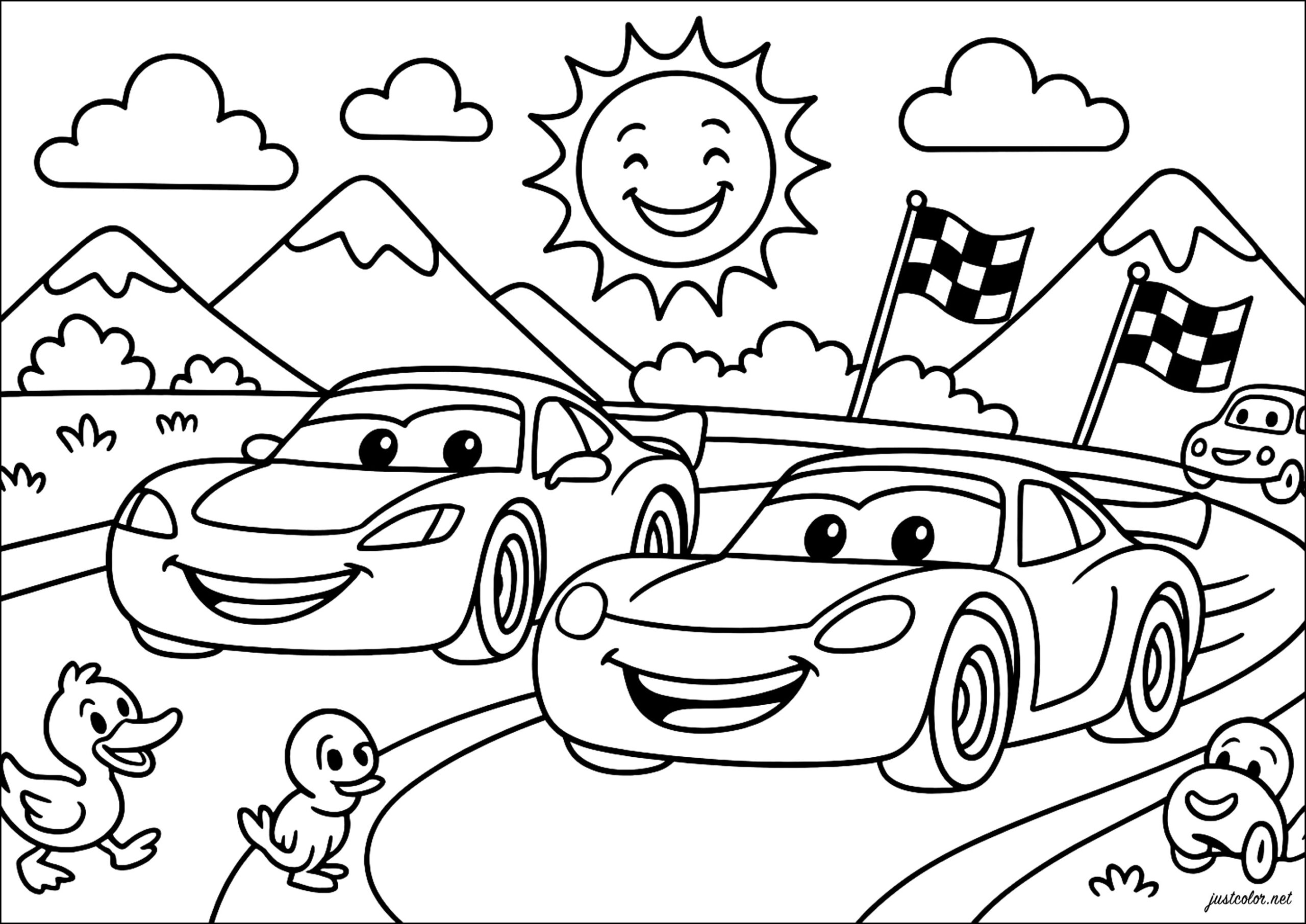 Car Racing Cars Coloring Pages For Kids Car Racing Cars Coloring Pages For Kids