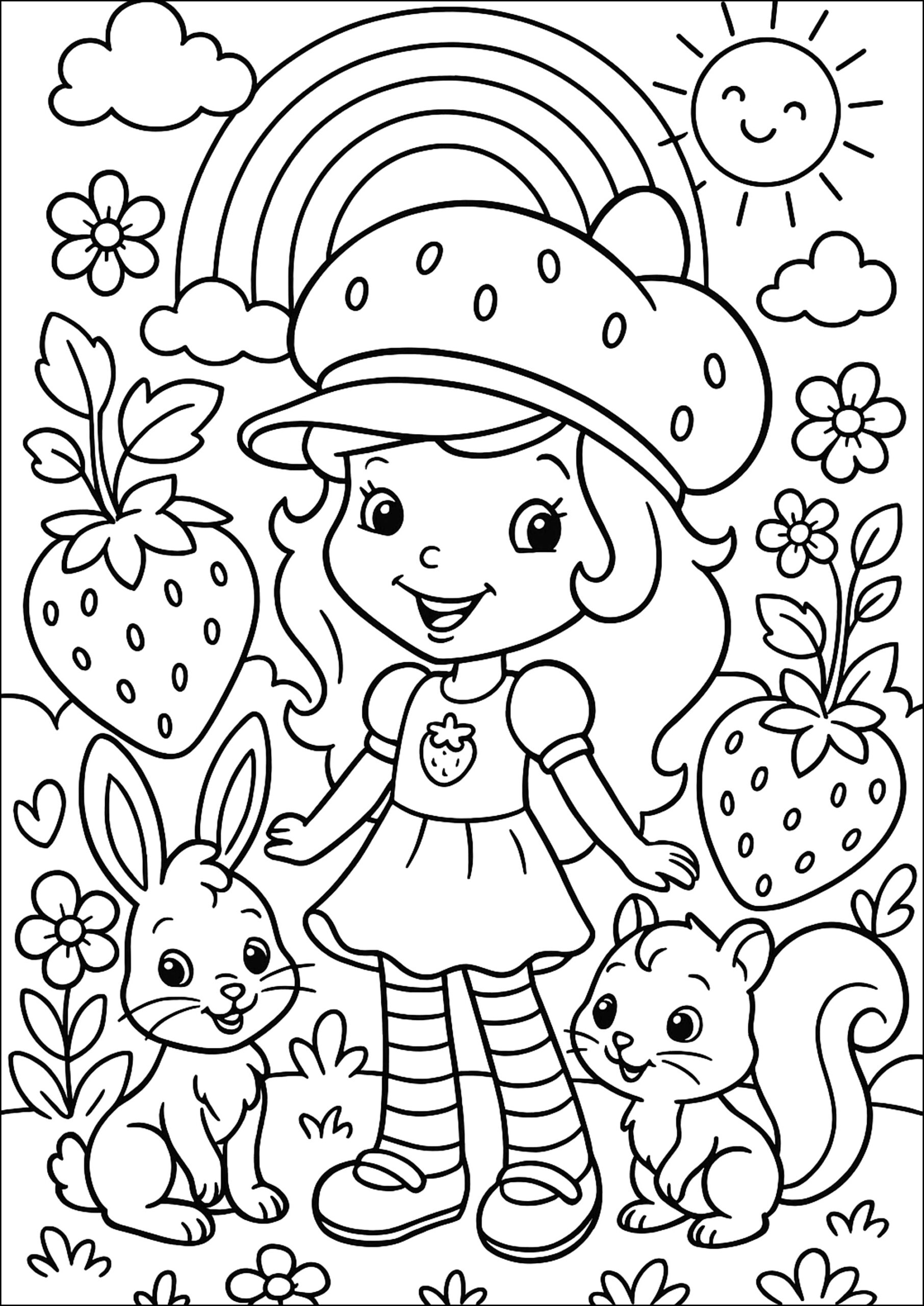 strawberry shortcake pictures to color