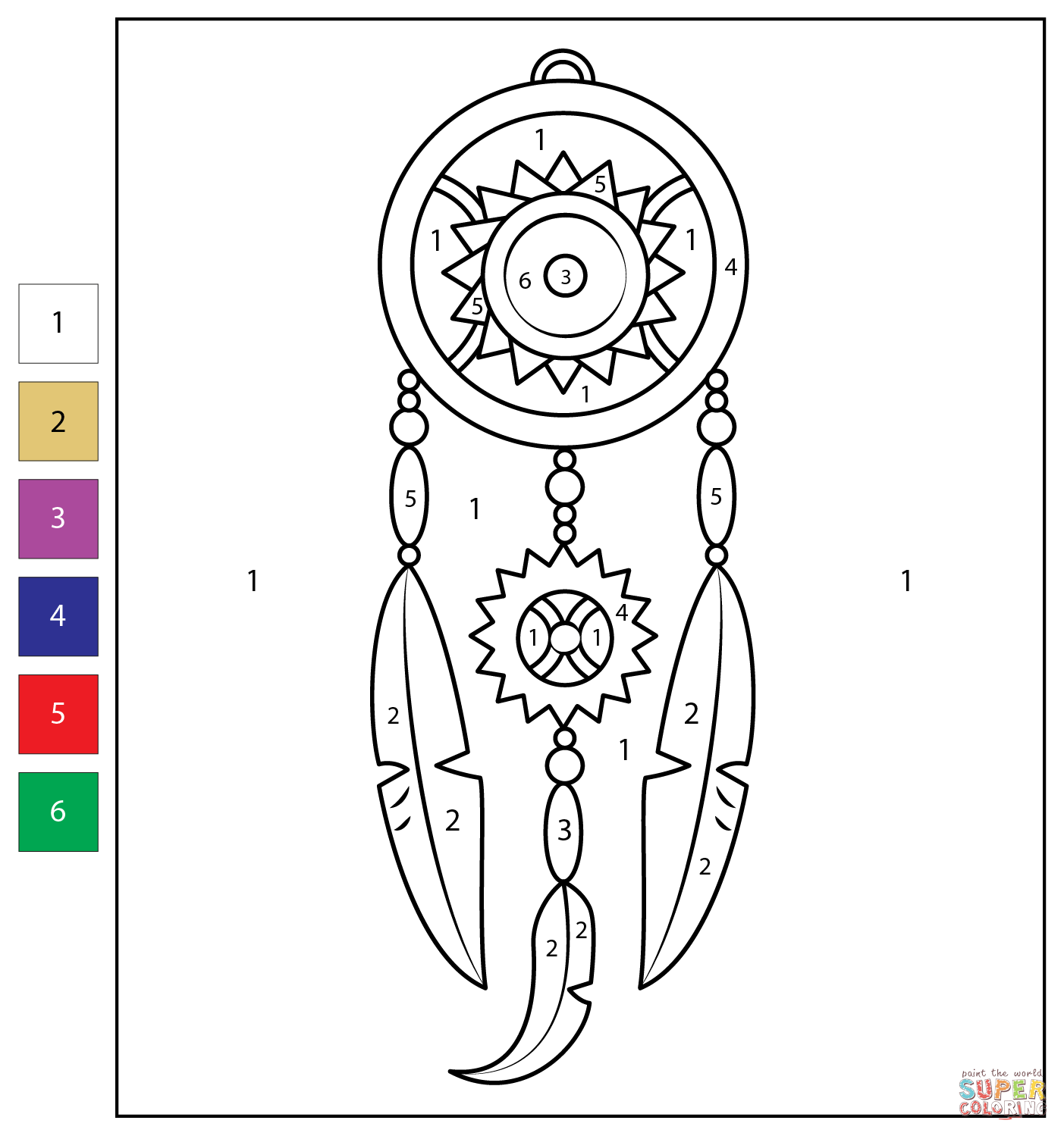Color By Number Dreamcatcher Coloring Page Free Printable Color By Number Dreamcatcher Coloring Page Free Printable