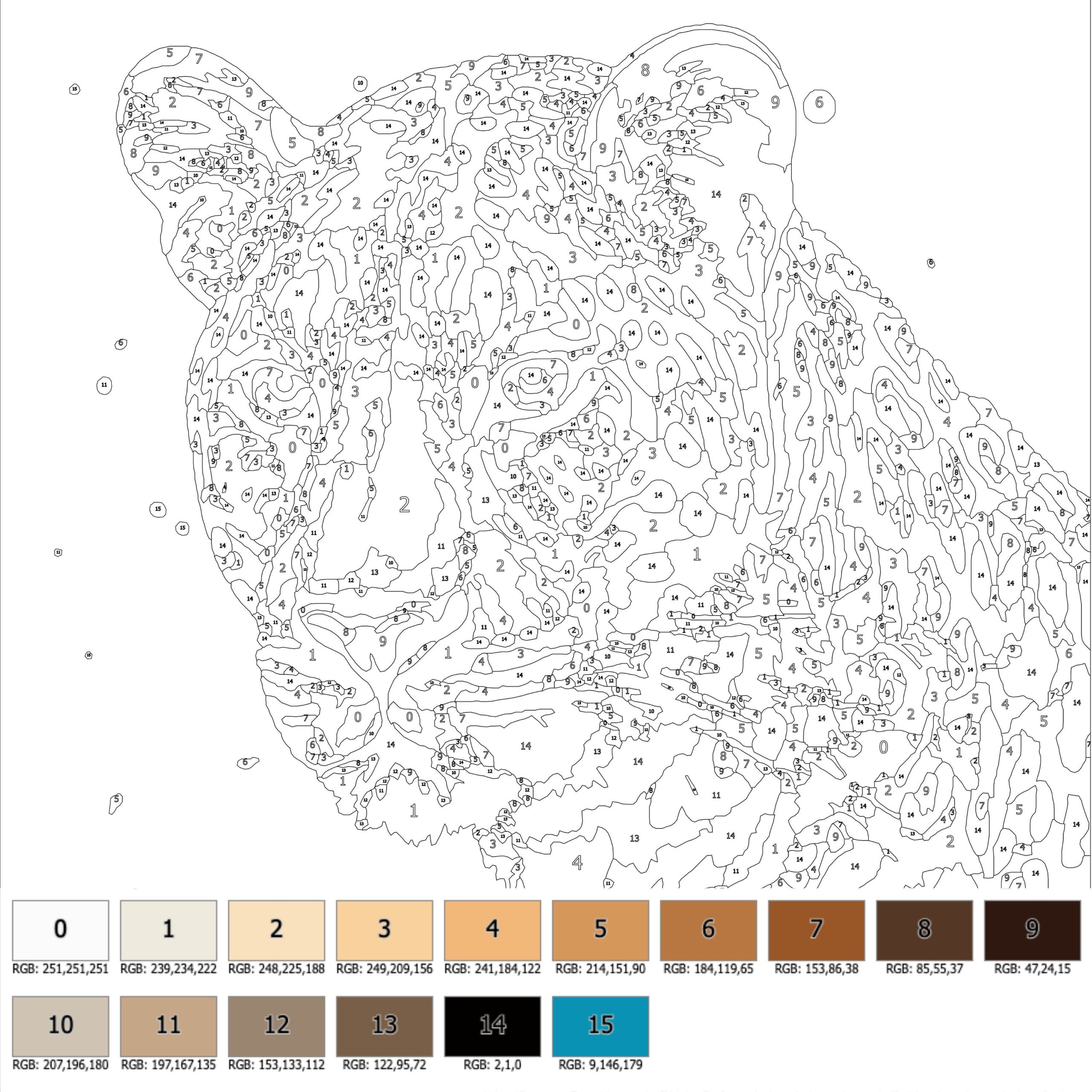 Color By Number For Adult Paint By Number Printable wild Animal Coloring Pages sheets Digital Download advanced Detailed Book 350 Etsy