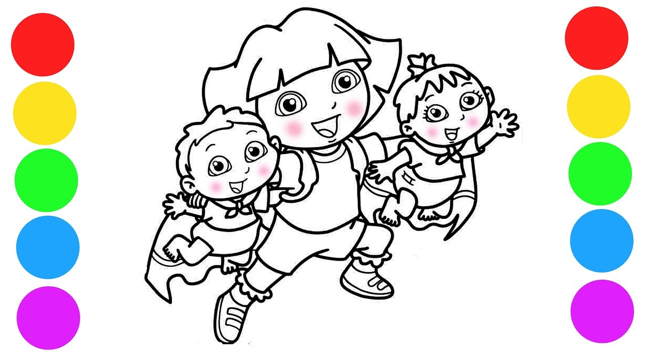 Coloring Dora The Explorer Super Babies Coloring Page Colored Art Markers YouTube Coloring Dora The Explorer Super Babies Coloring Page Colored Art Markers YouTube