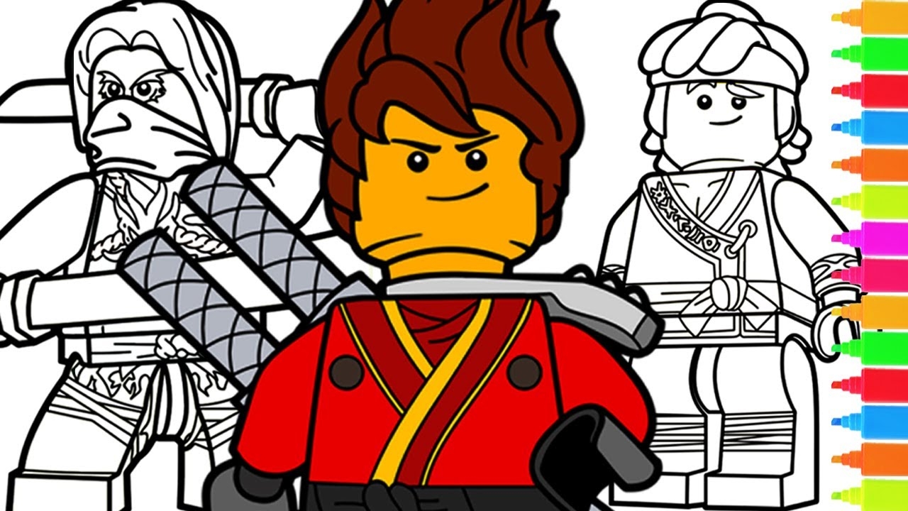 Coloring LEGO Ninjago Kai Morro Sensei Wu Cole Zane LEGO Ninjago Coloring Pages YouTube