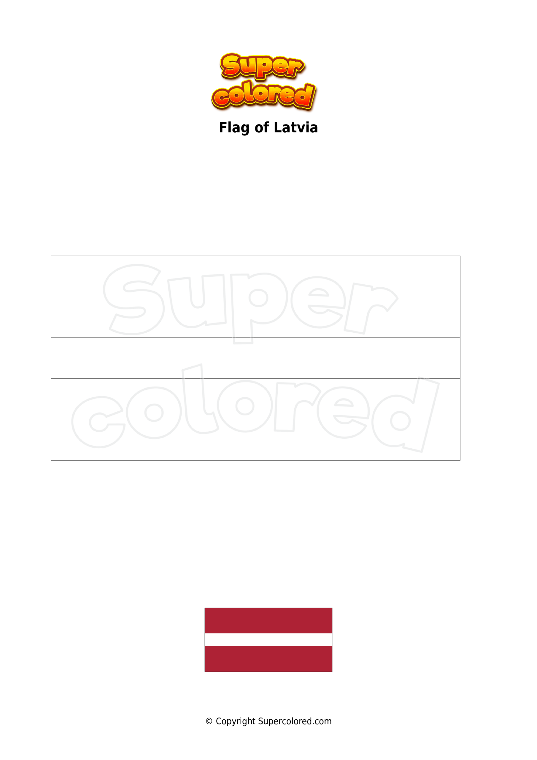 Coloring Page Flag Of Latvia