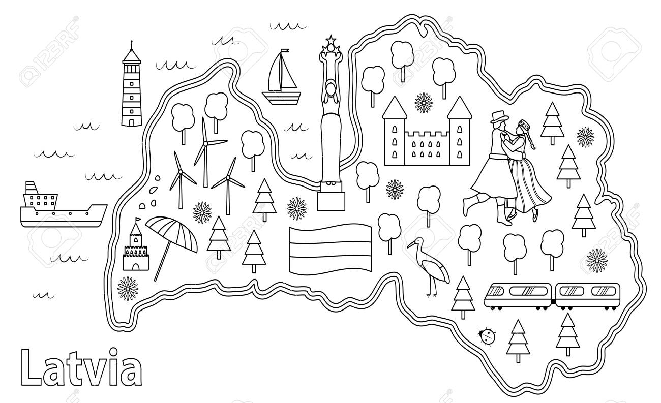 latvia flag coloring page