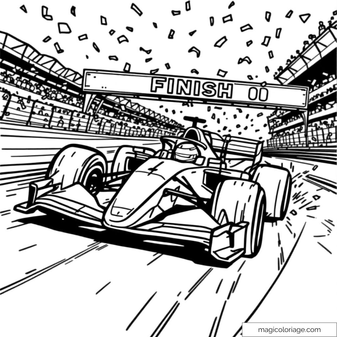 Coloring Page Of A Race Car Crossing The Finish Line Coloring Page Of A Race Car Crossing The Finish Line