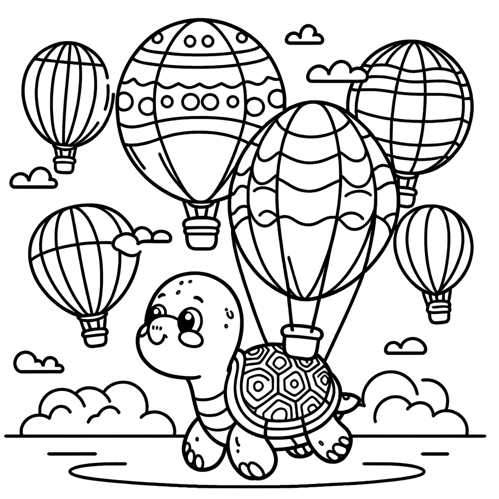 colouring pages hot air balloon