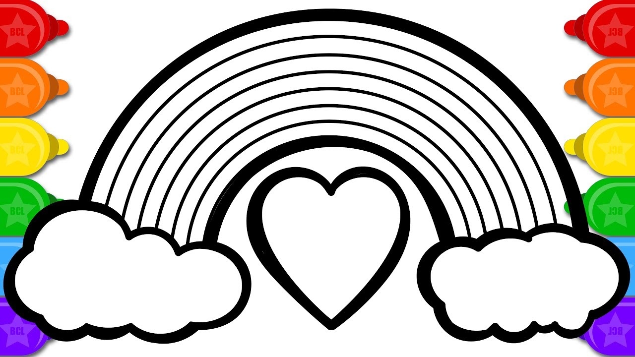Coloring Rainbow Heart Stairs Colouring Page Learn Colors Coloring And Drawing For Kids YouTube