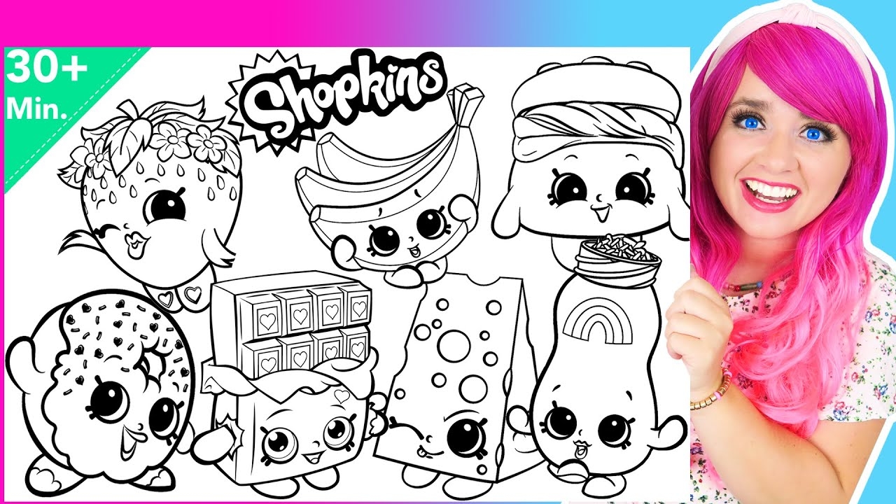 Coloring Shopkins Food Sweets Coloring Pages 30 Minutes Coloring Videos Prismacolor Markers YouTube