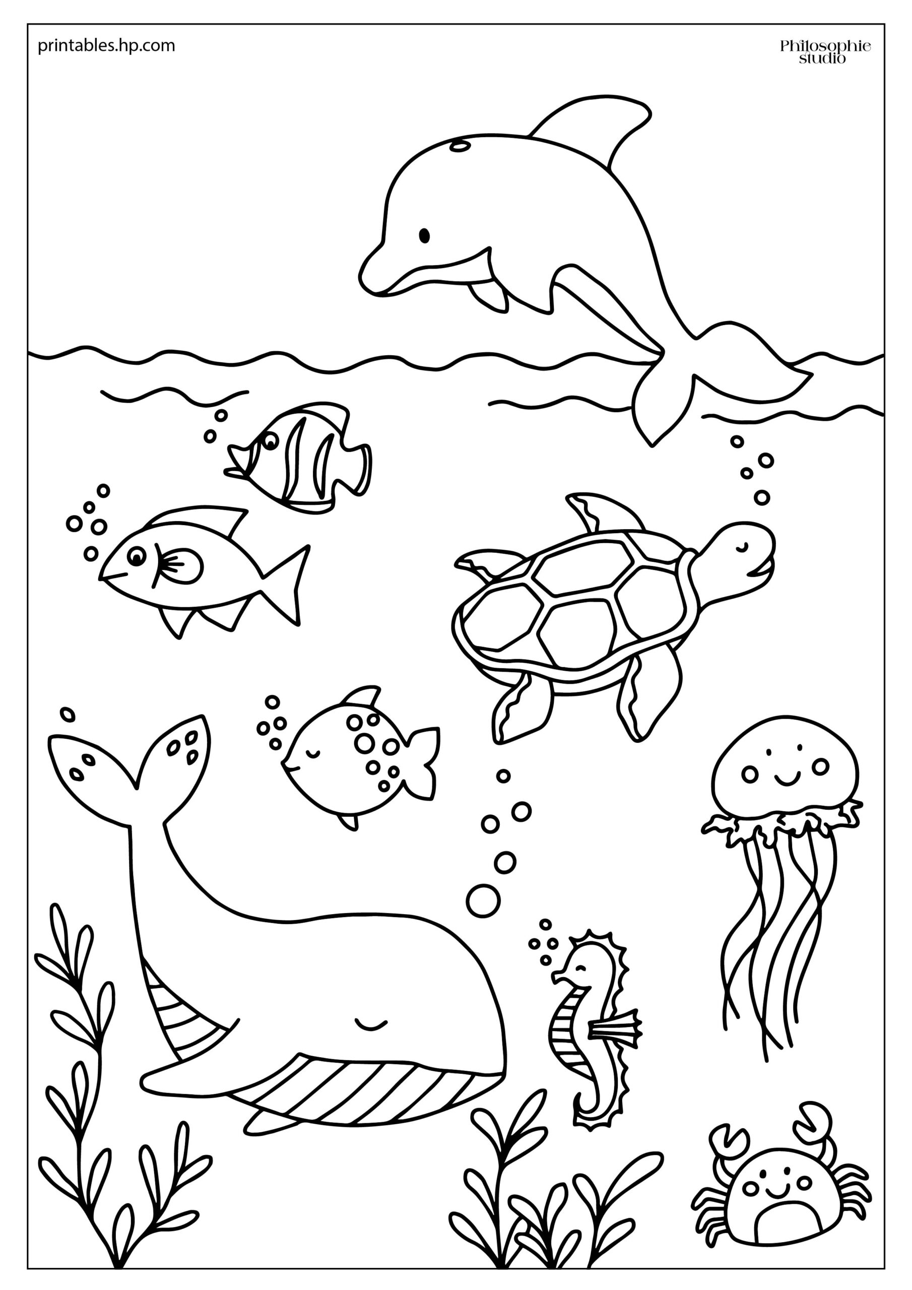 Colouring For Kids Under The Sea Printables Free Coloring Pages Learning Worksheets HP Official Site