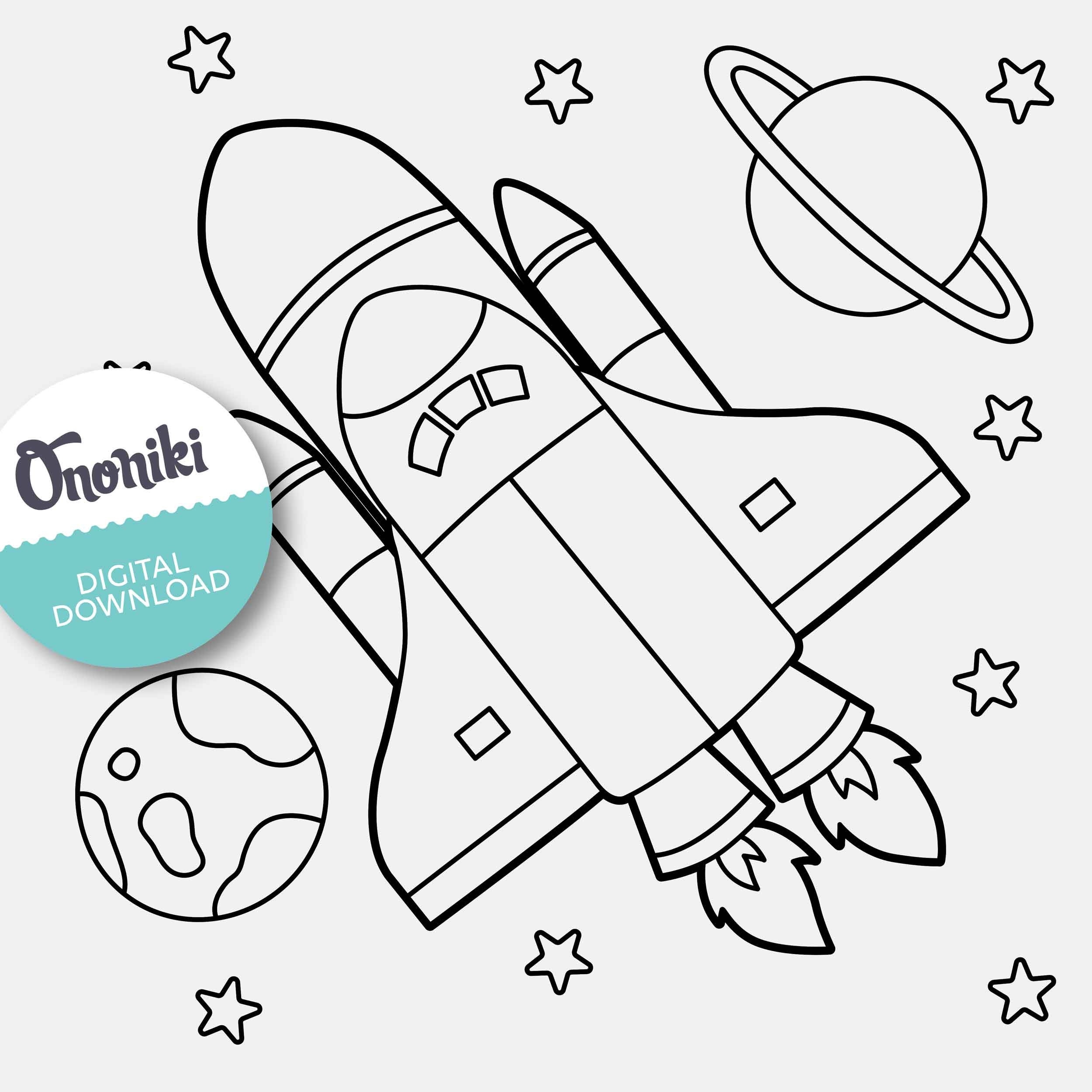 coloring pages rocket ship