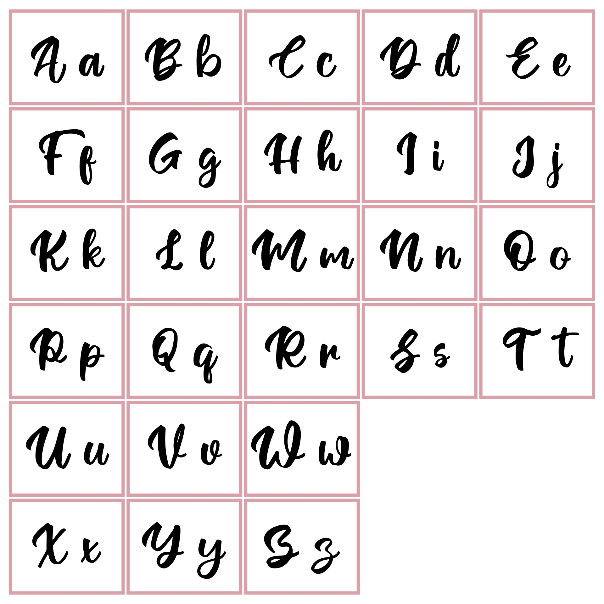 pics of cursive alphabet