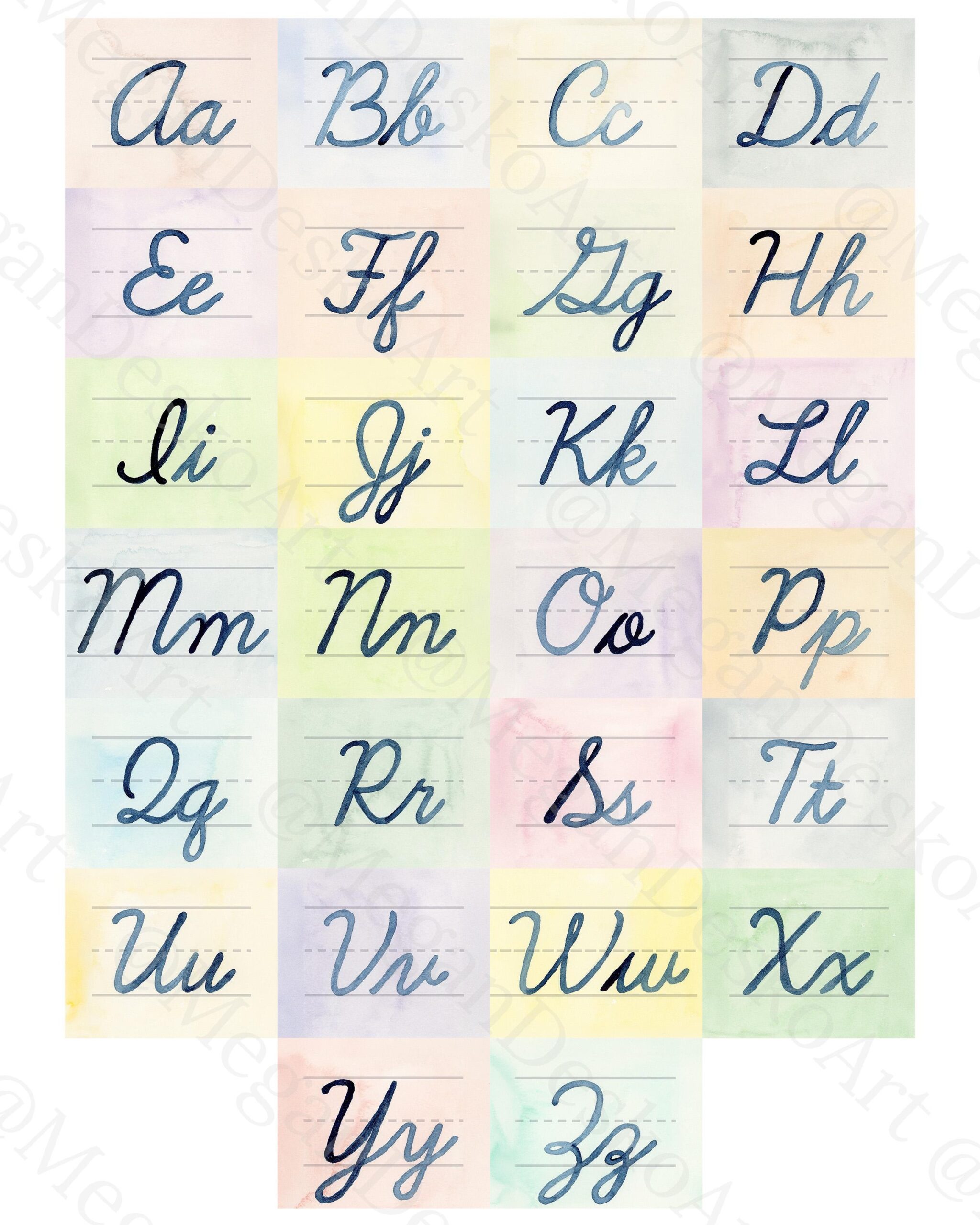 images of cursive letters