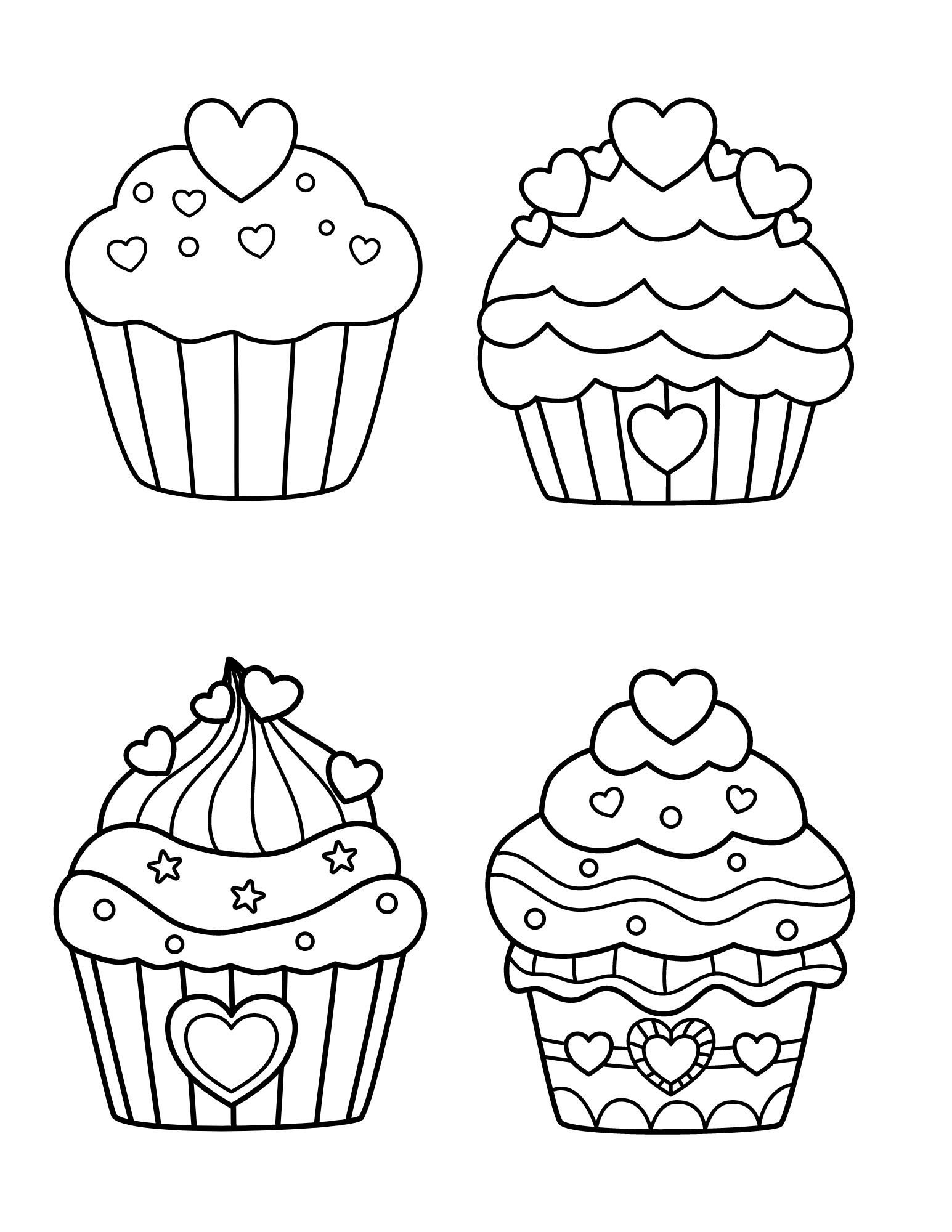 Cute Cupcake Coloring Pages Two Kids And A Coupon
