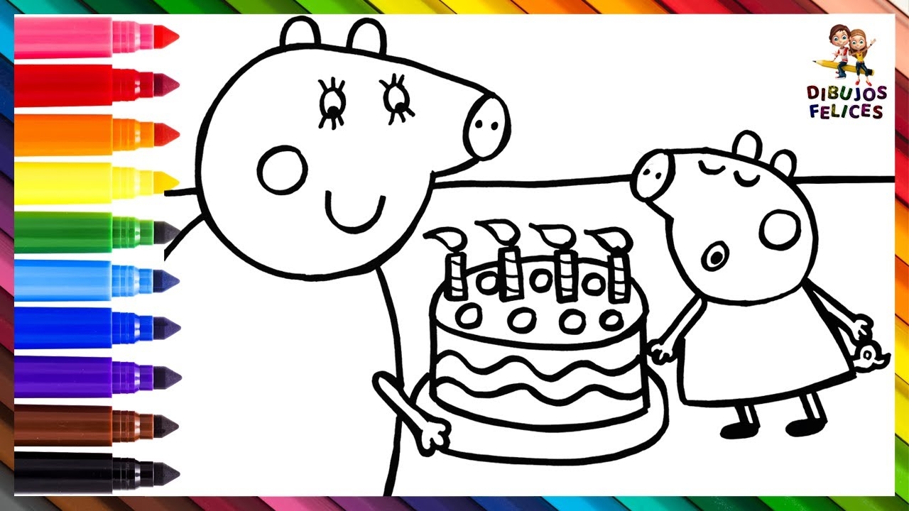 Dibuja Y Colorea A Mam Pig Y Peppa Pig En Su Cumpea os Dibujos Para Ni os YouTube