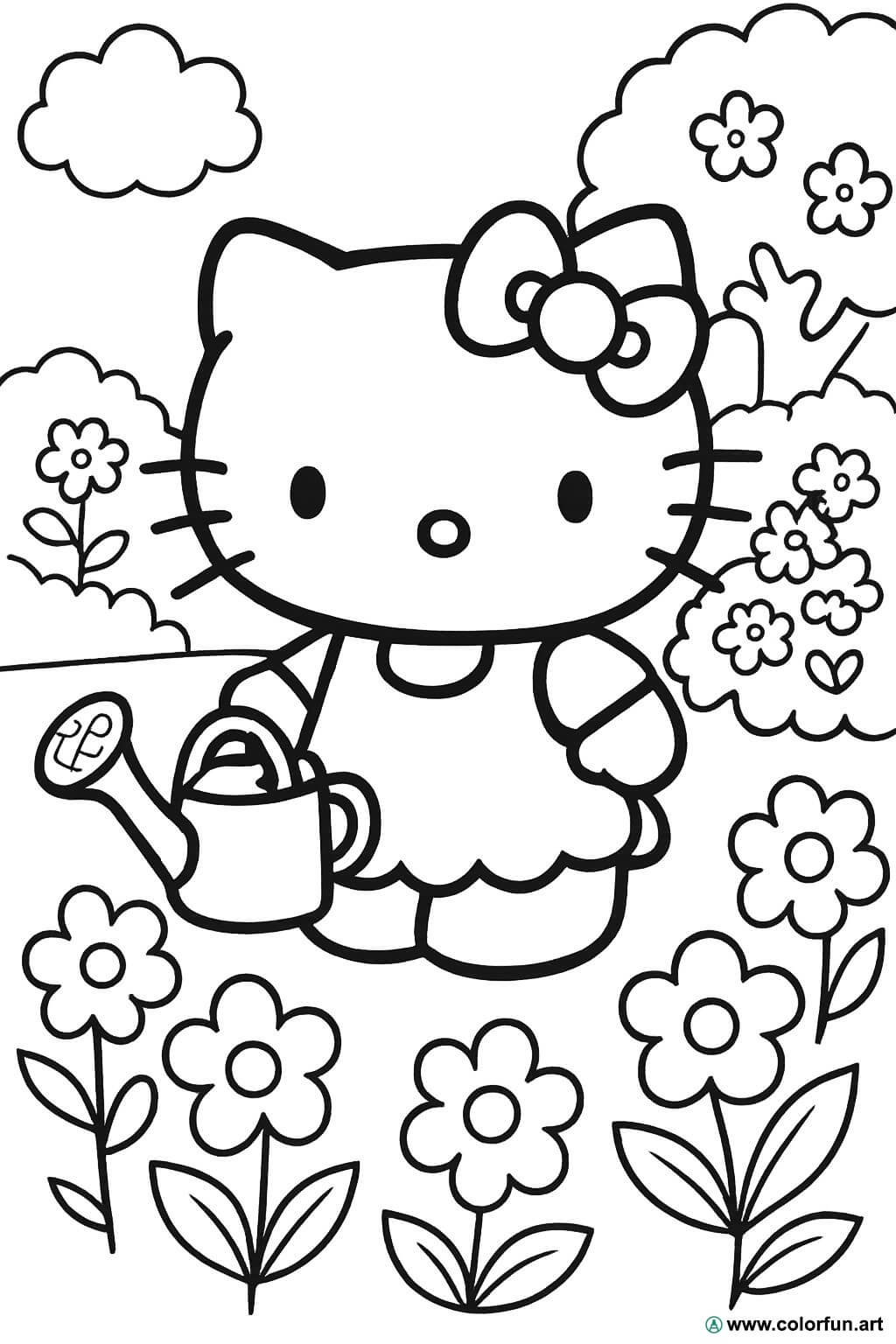 Dibujo Para Colorear De Hello Kitty Para Los Peque os Descargar O Imprimir De Forma Gratuita