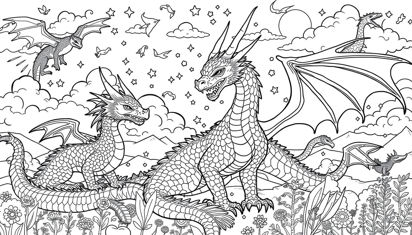 realistic dragon coloring pages