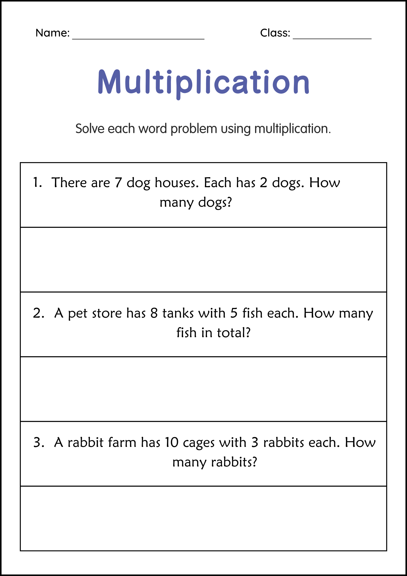 Division And Multiplication Word Problems Math Worksheets For Grade 2 3 4 Made By Teachers