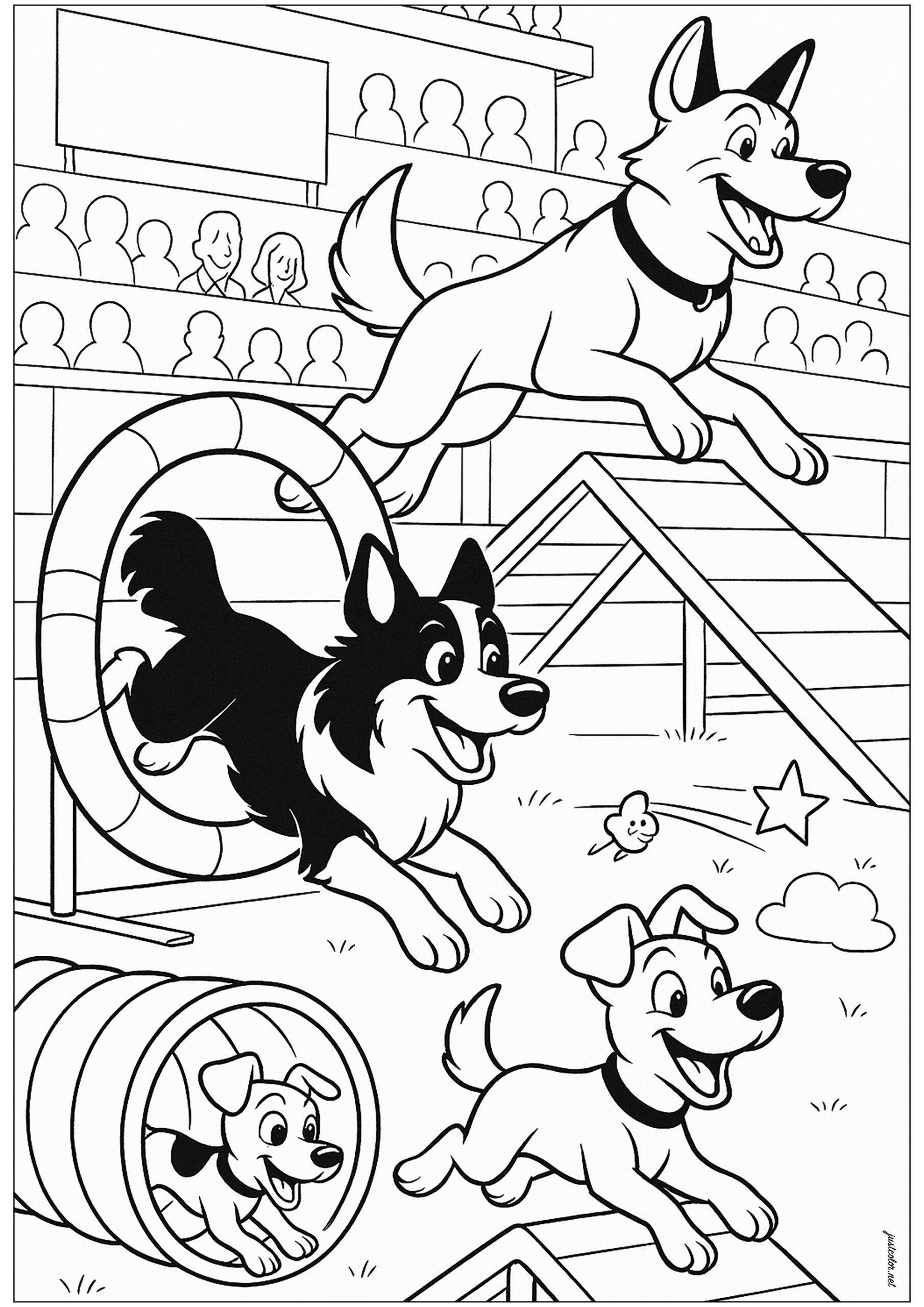 Dog Training Competition Dog Coloring Pages Dog Training Competition Dog Coloring Pages