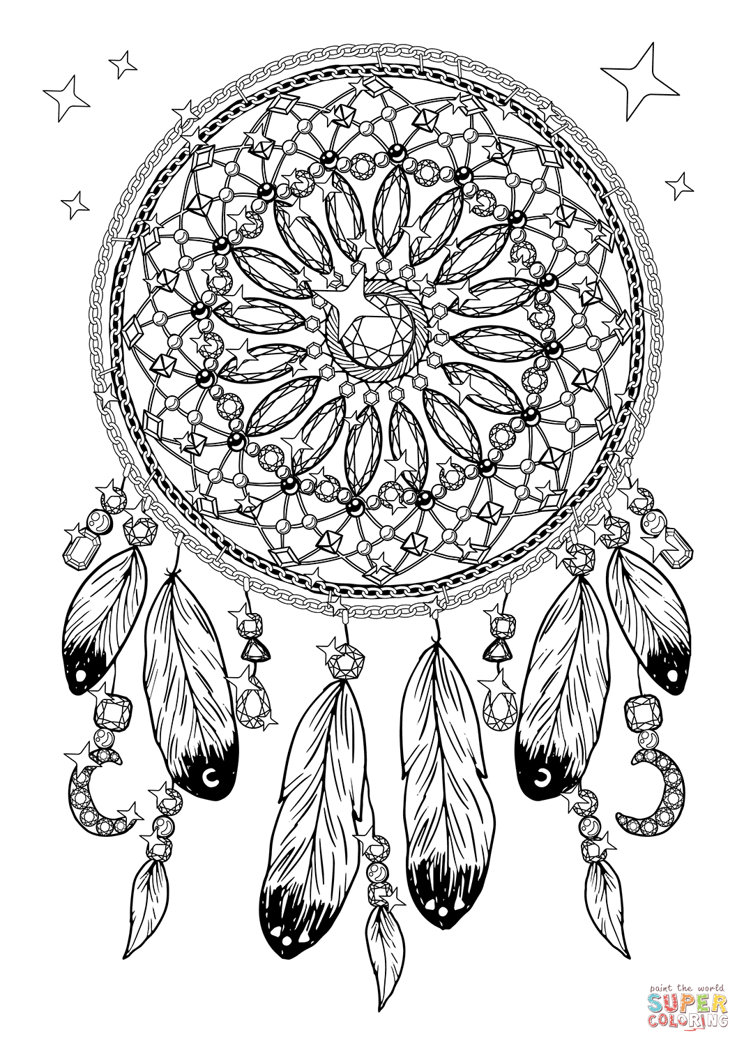 Dreamcatcher Necklace Coloring Page Free Printable Dreamcatcher Necklace Coloring Page Free Printable