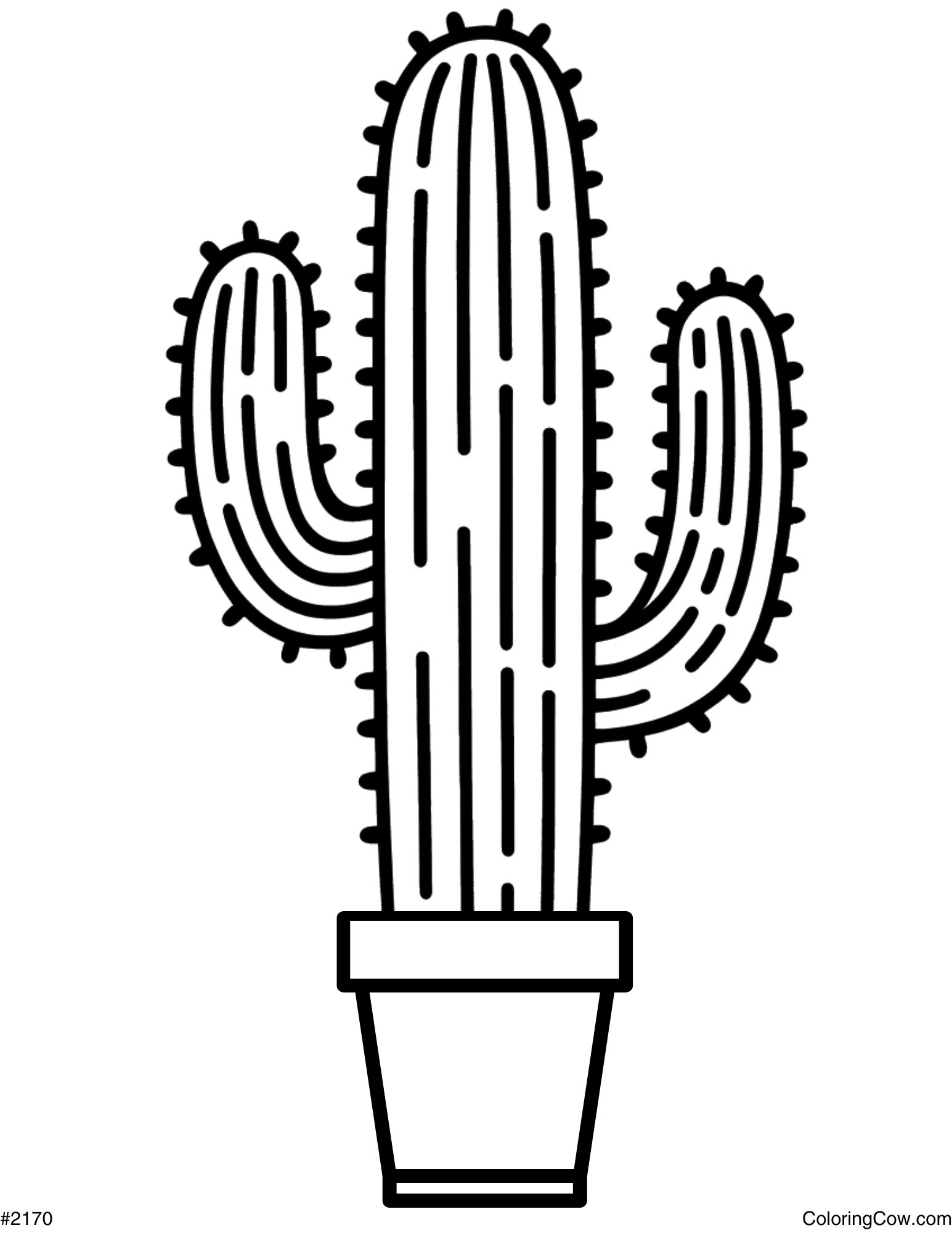 Easy Cactus Coloring Page Easy Cactus Coloring Page