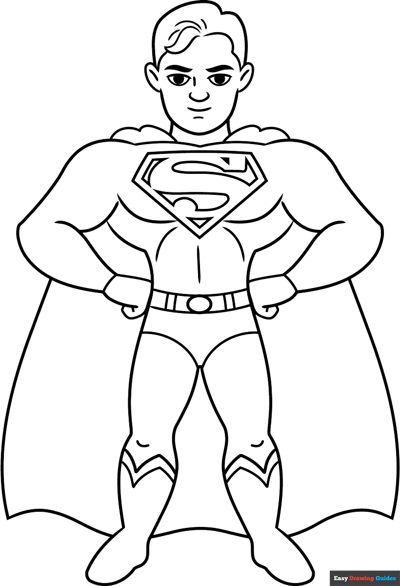 Easy Superman Coloring Page Easy Drawing Guides Easy Superman Coloring Page Easy Drawing Guides