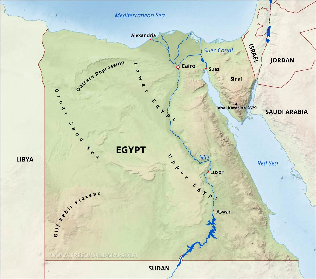 Egypt Physical Map Egypt Physical Map