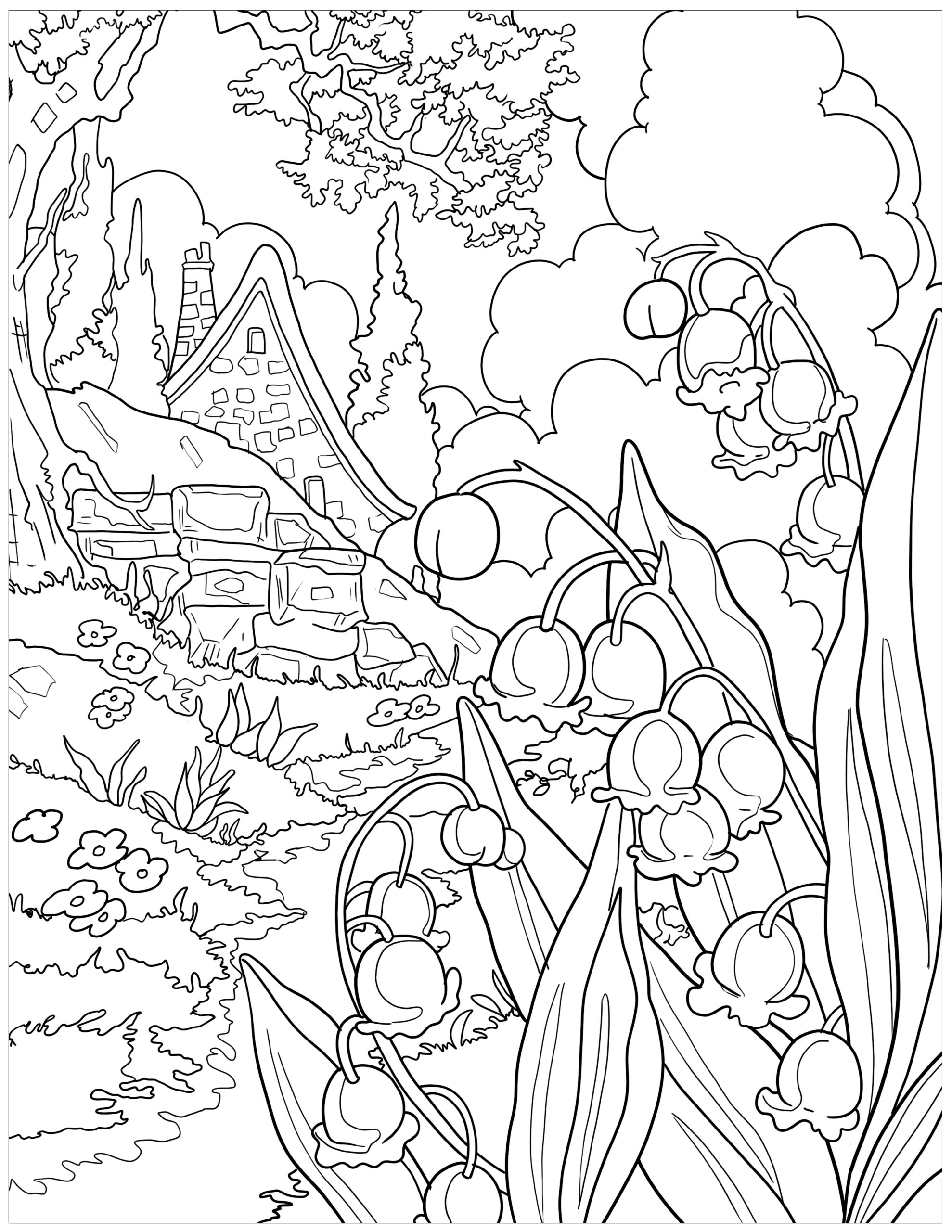 landscape pictures to color landscape pictures to color