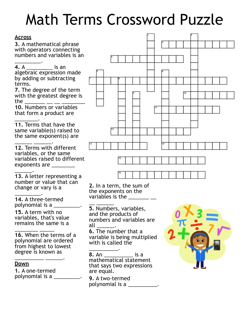 math crossword puzzles online math crossword puzzles online