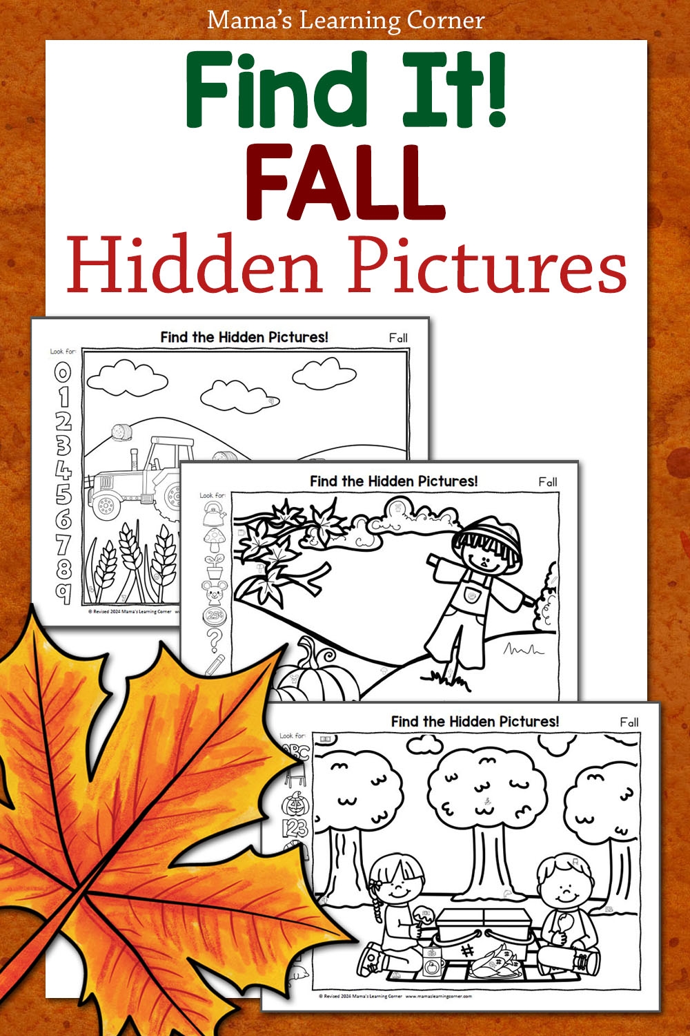 Fall Hidden Picture Printables For Kids Mamas Learning Corner