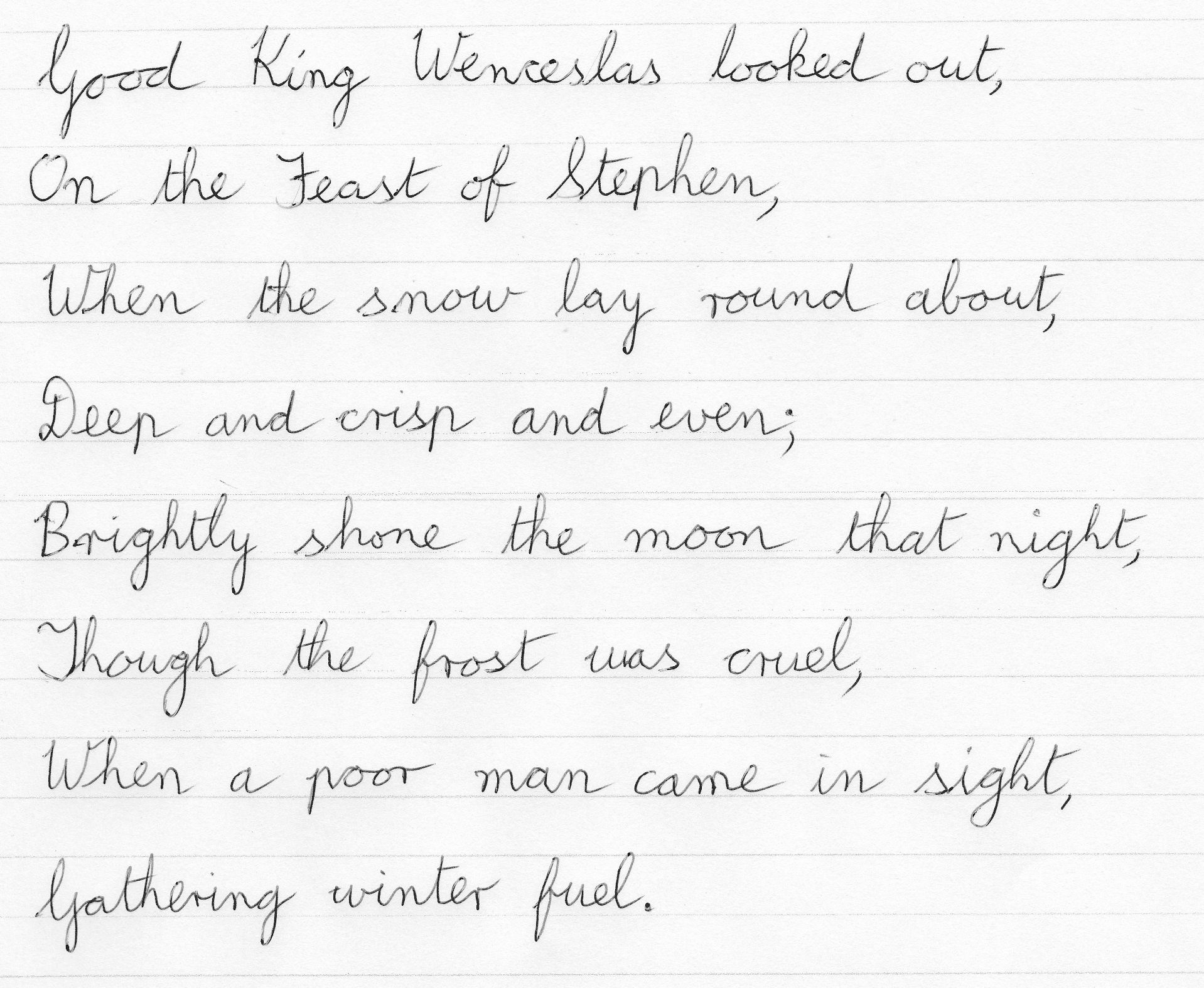 examples of cursive writing