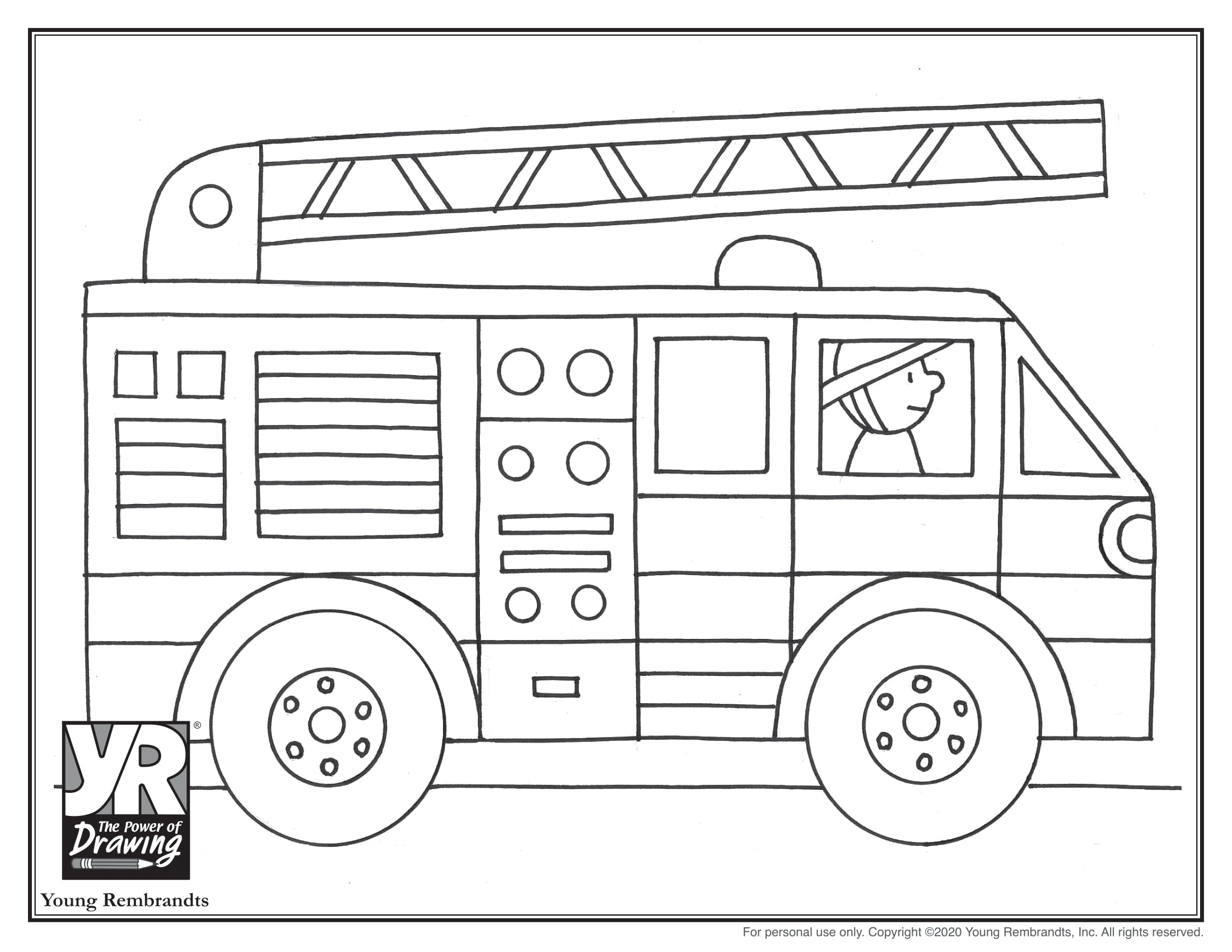 Fire Truck Coloring Page Young Rembrandts Shop Fire Truck Coloring Page Young Rembrandts Shop