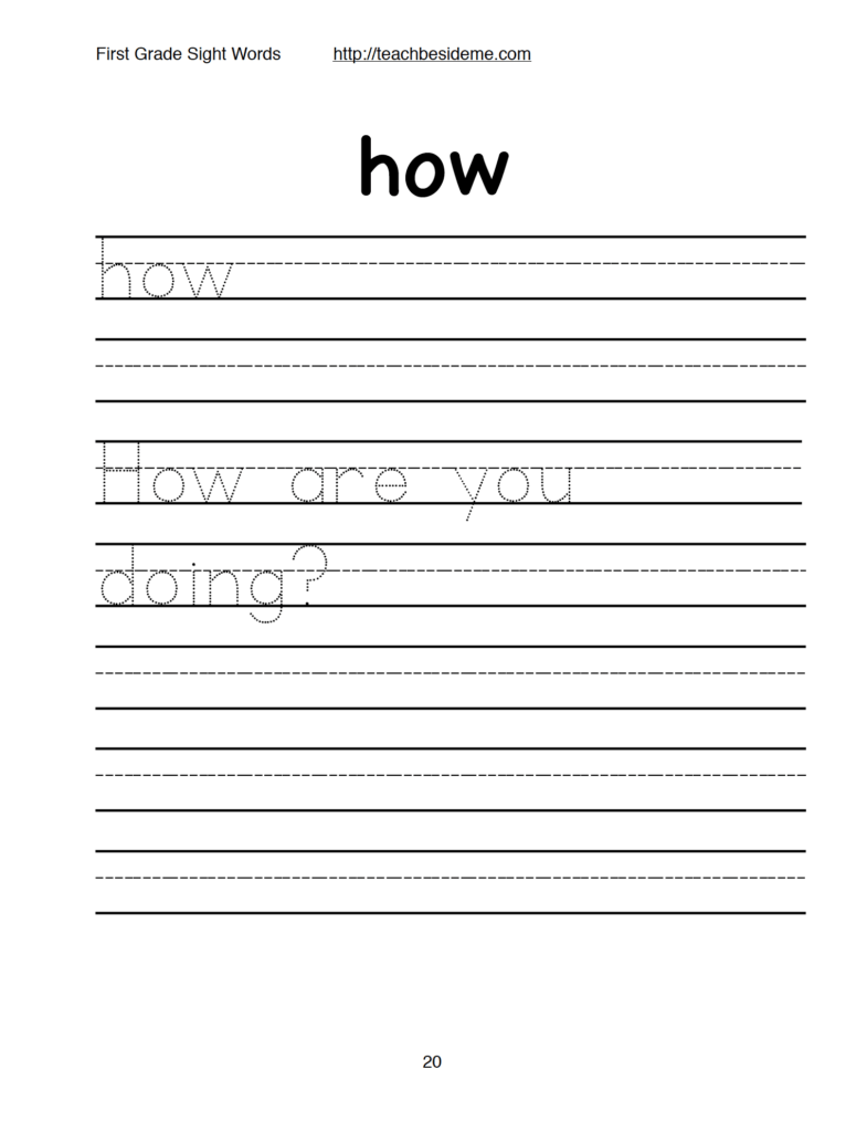 handwriting exercises for 1st graders