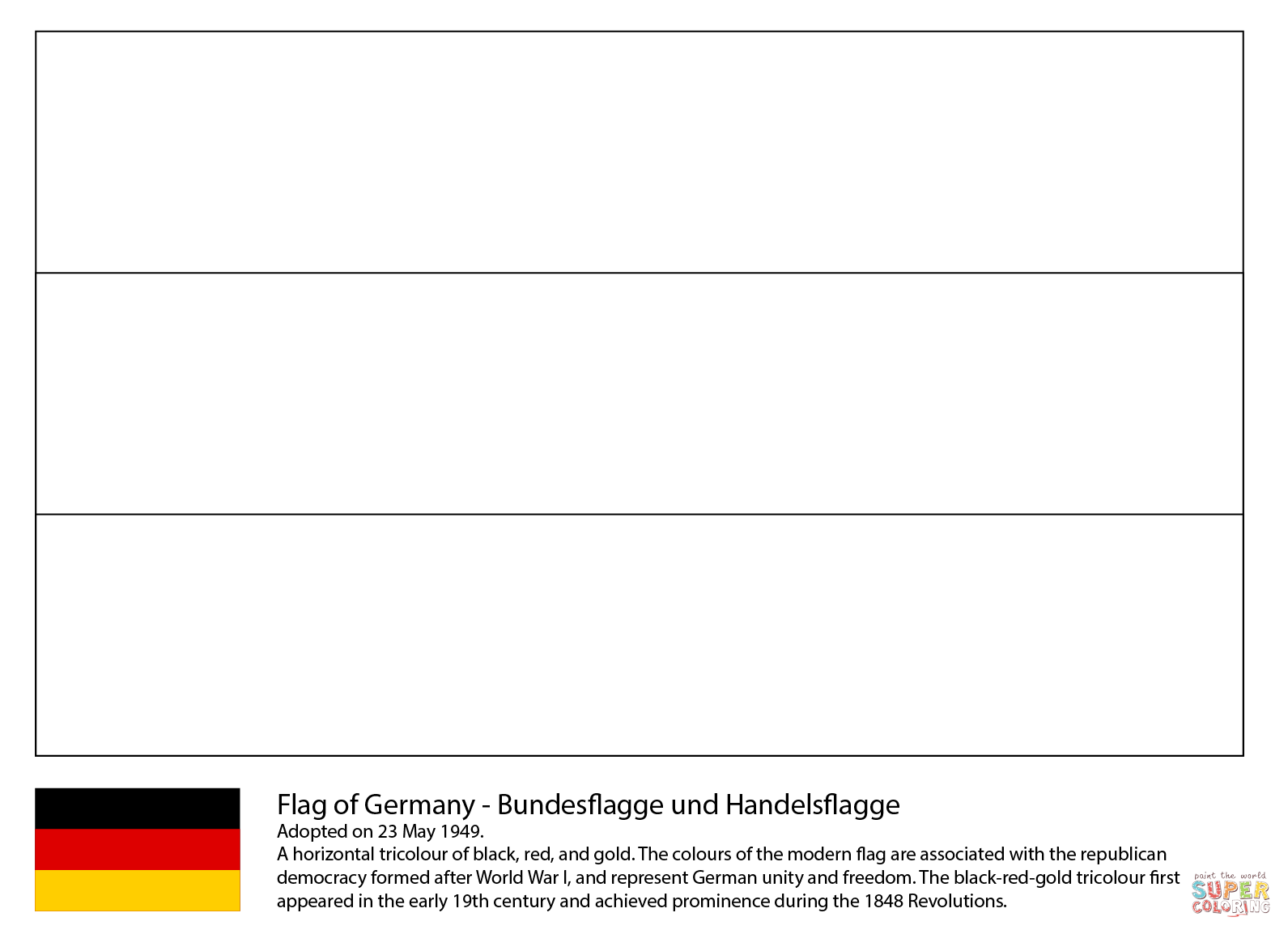 Flag Of Germany Coloring Page Free Printable