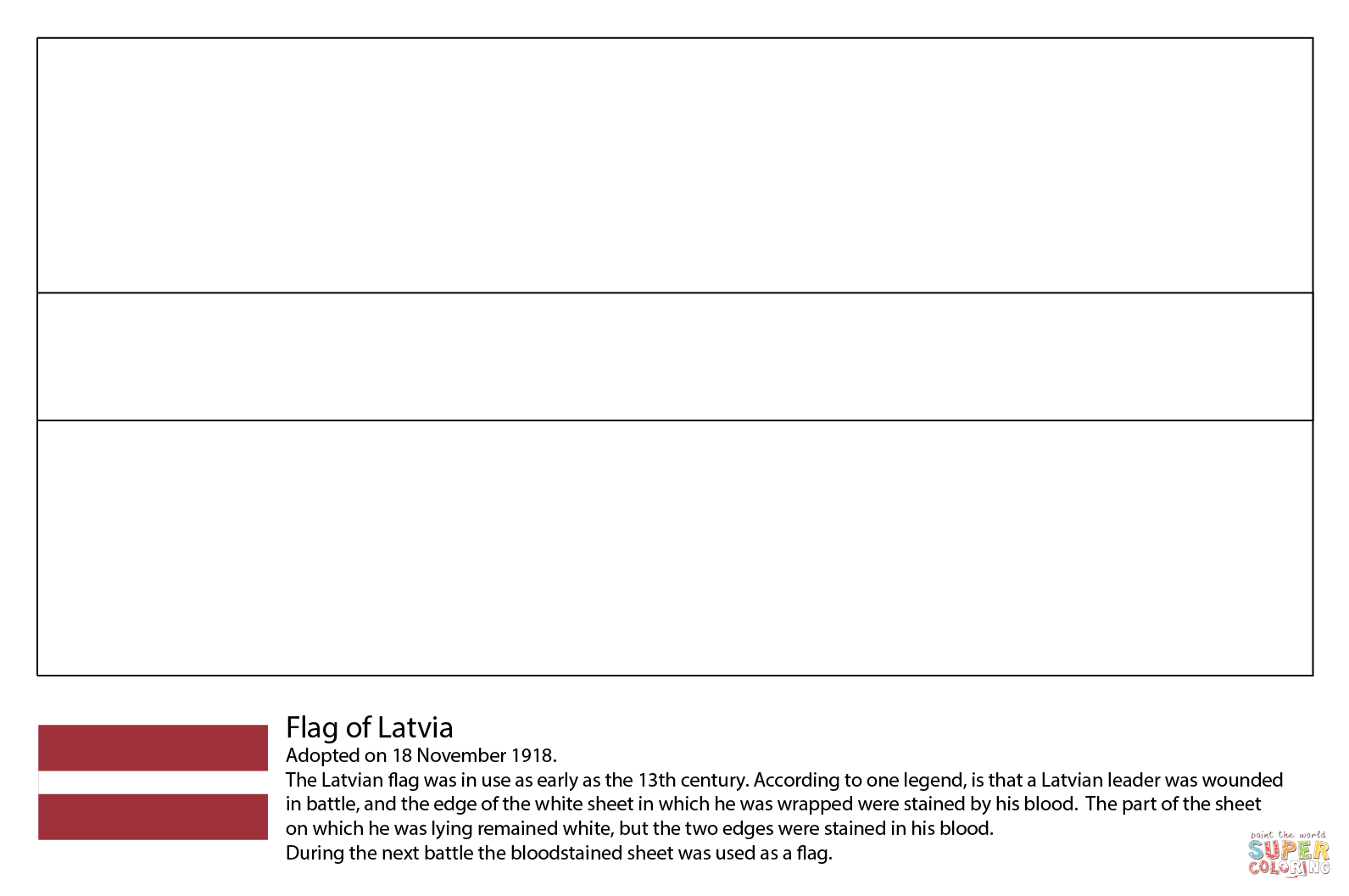 Flag Of Latvia Coloring Page Free Printable